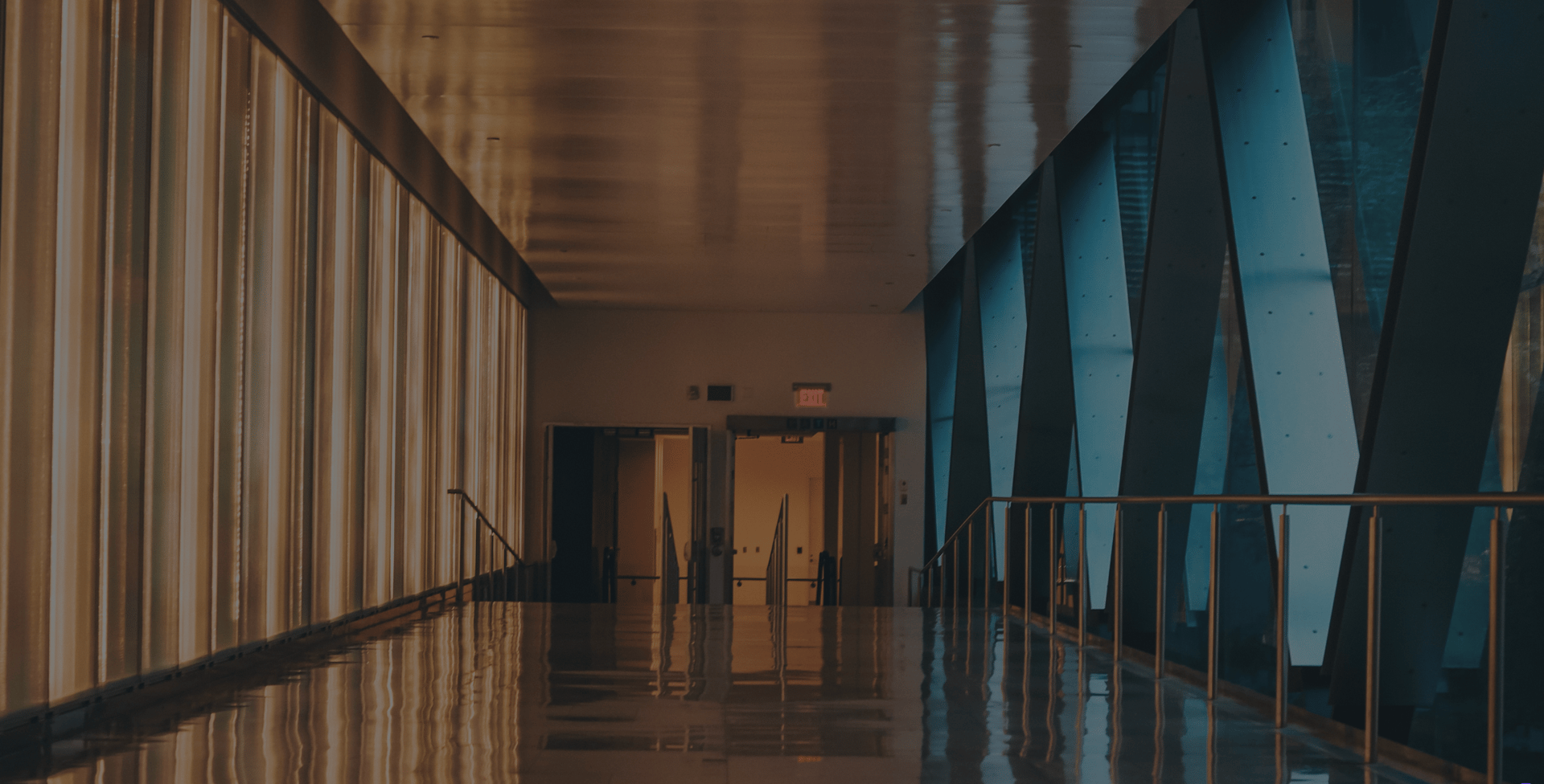 surfaced and polished concrete bridge between 2 buidlings