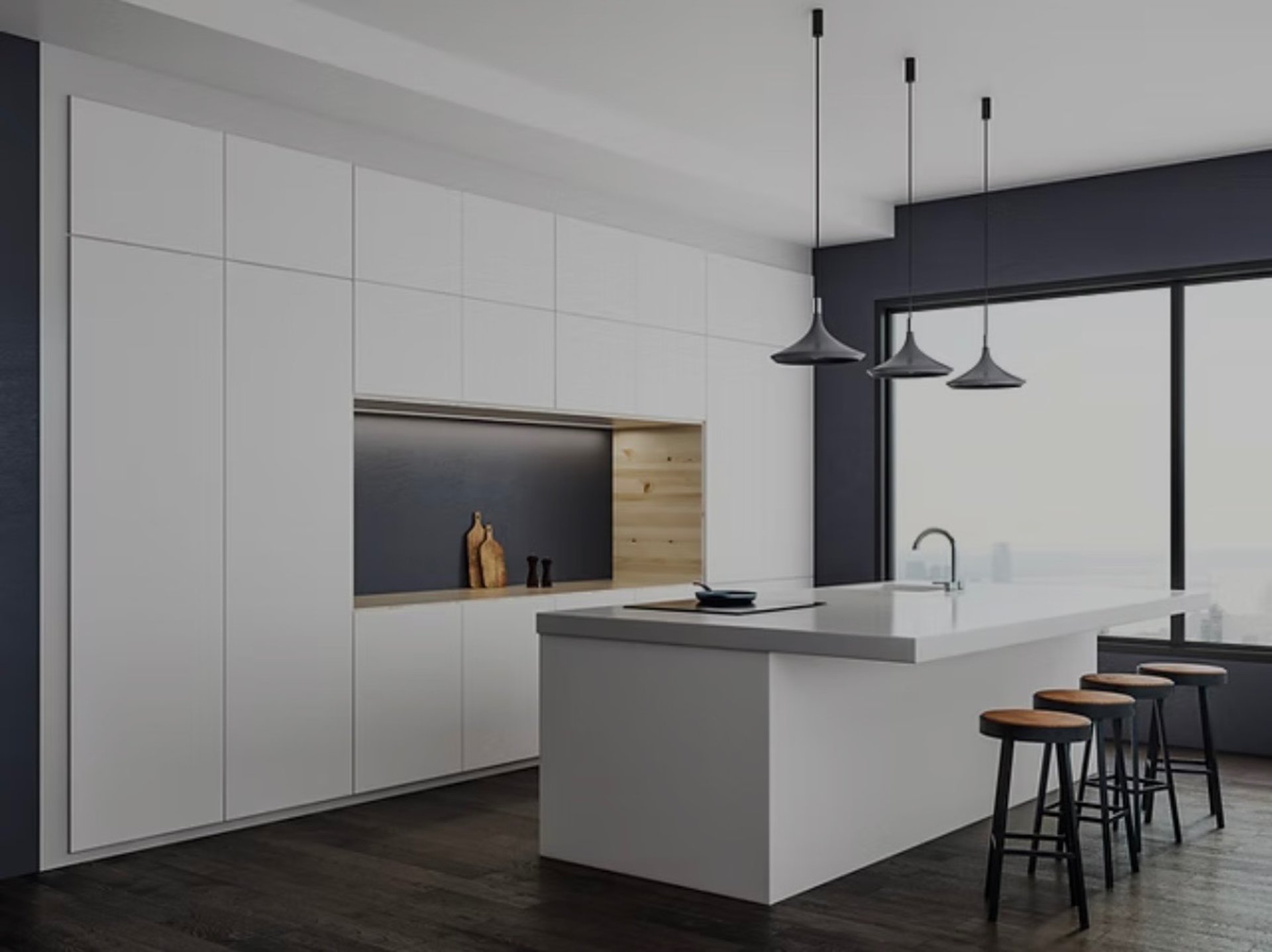 an abstract photo of a curved building with a blue sky in the background