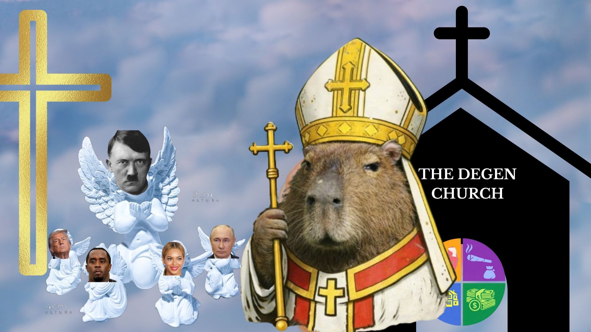 an abstract photo of a curved building with a blue sky in the background