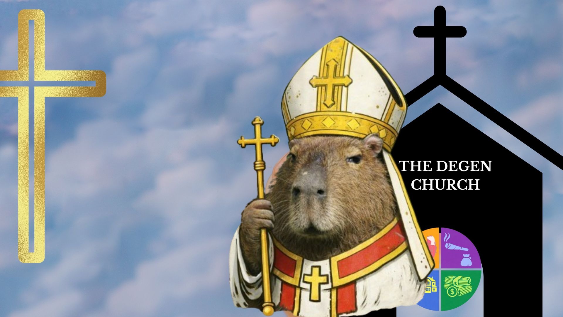 an abstract photo of a curved building with a blue sky in the background