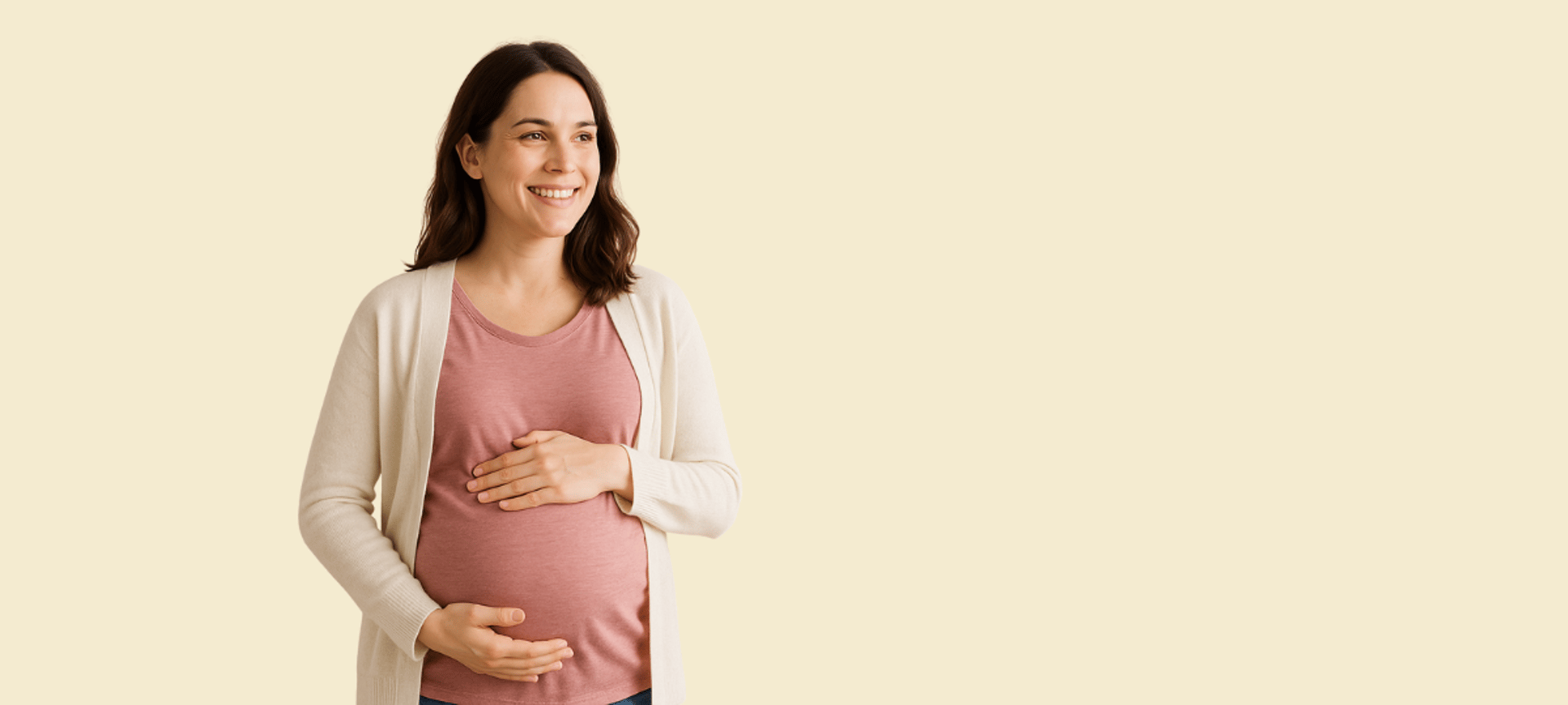 Mulher Segurando a Barriga Gestante