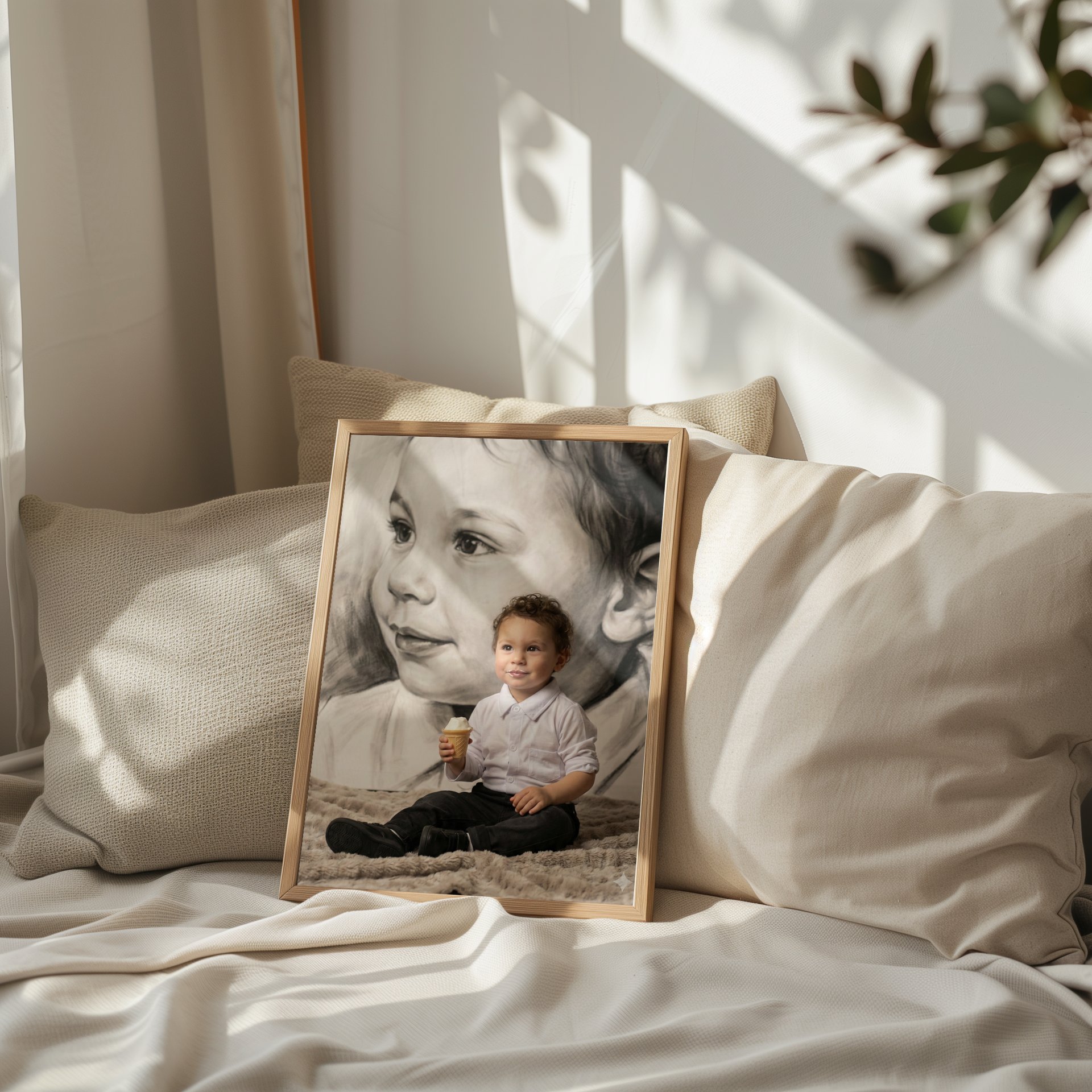 white and brown wooden bed frame