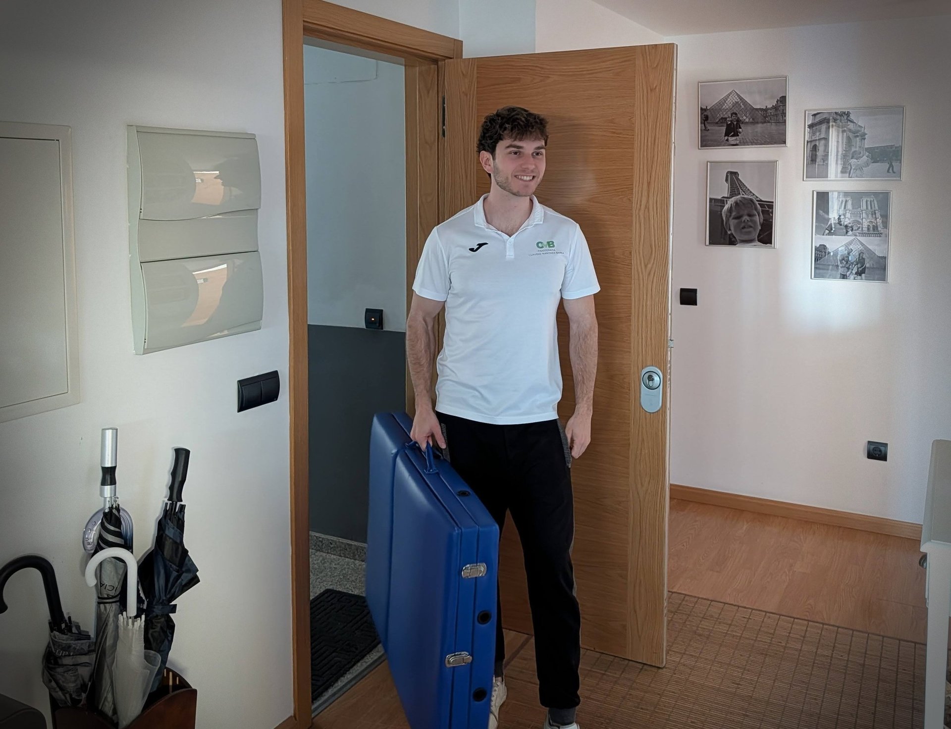 an abstract photo of a curved building with a blue sky in the background
