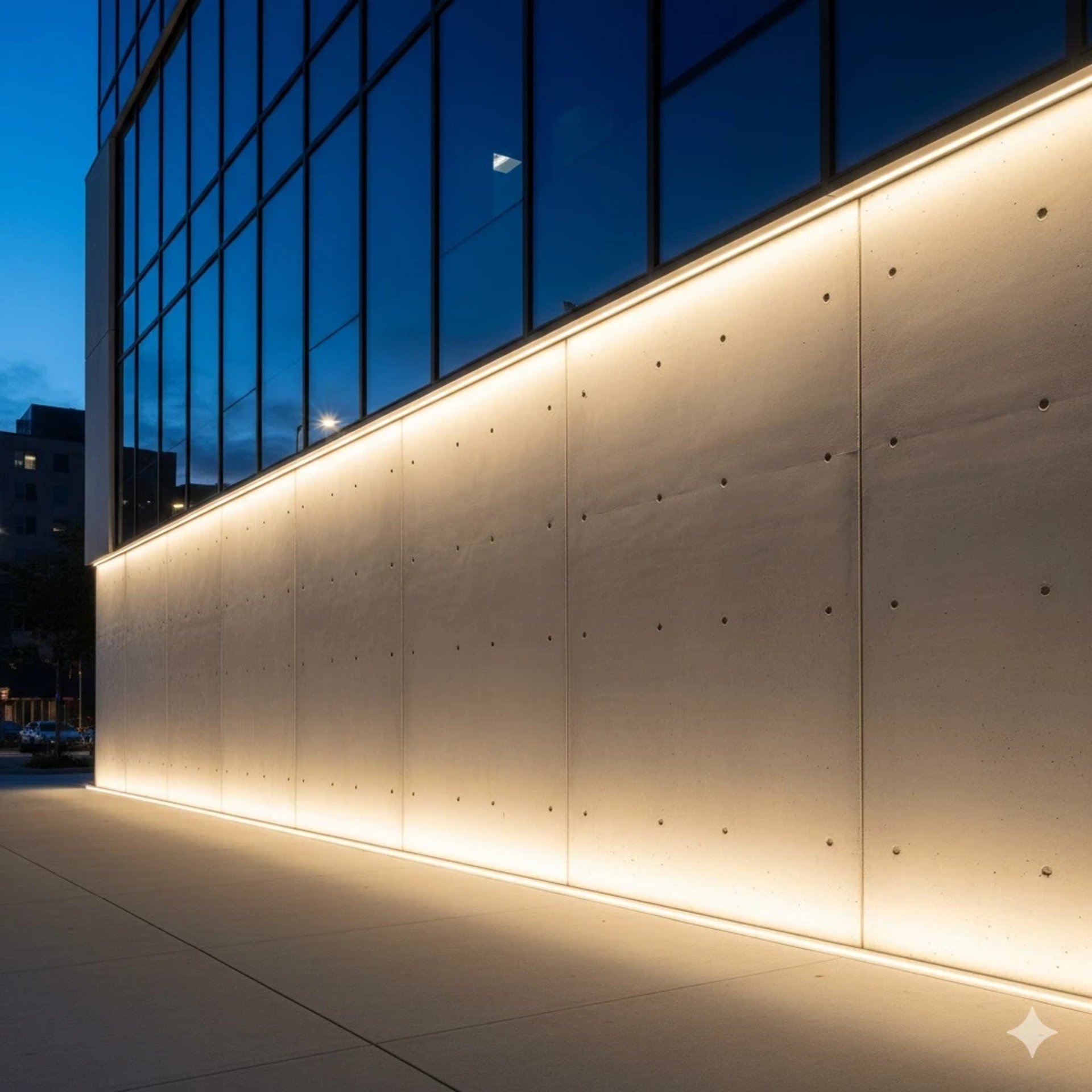 Modern luxury driveway lighting