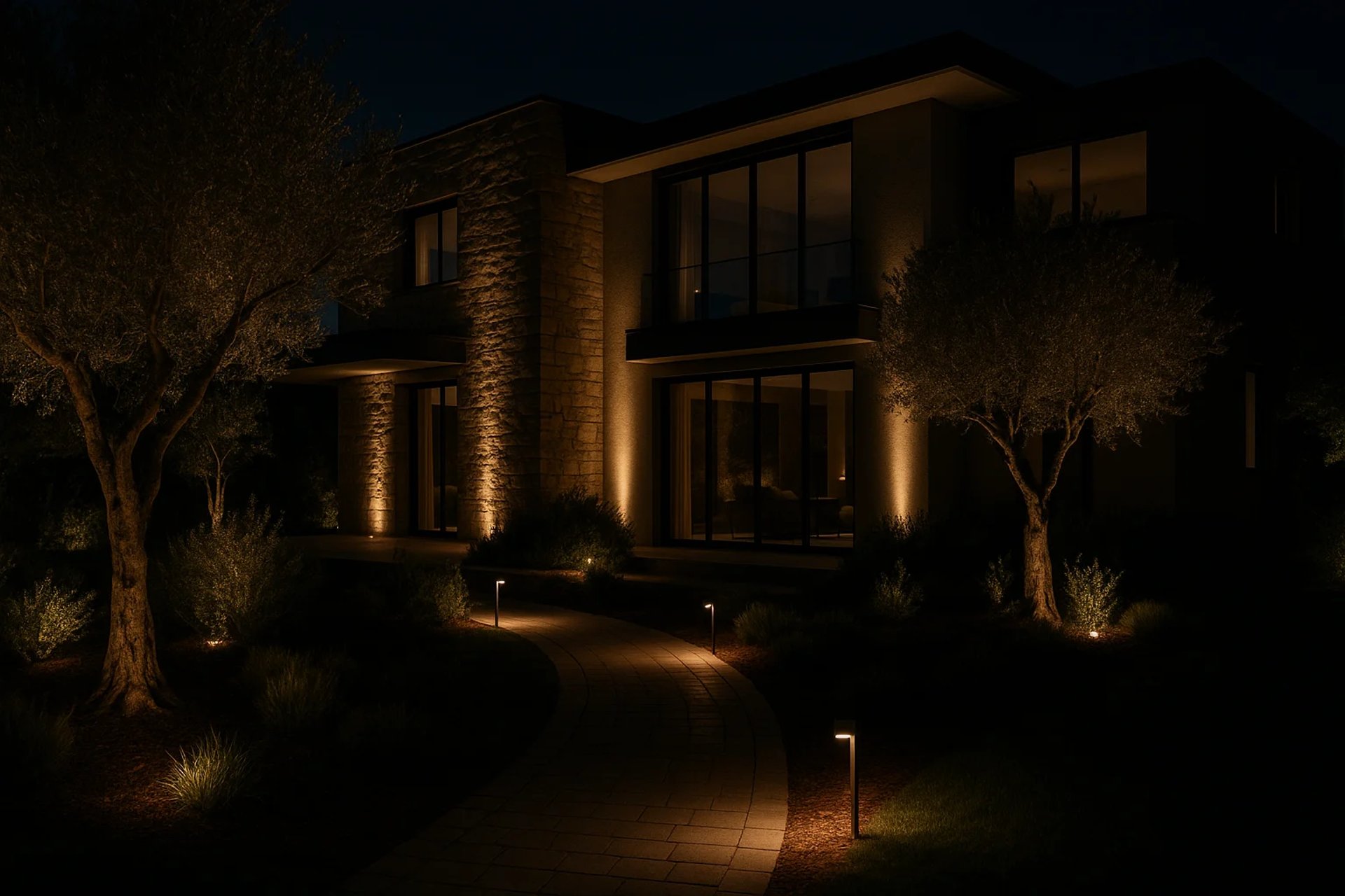 Luxurious villa spotlights
