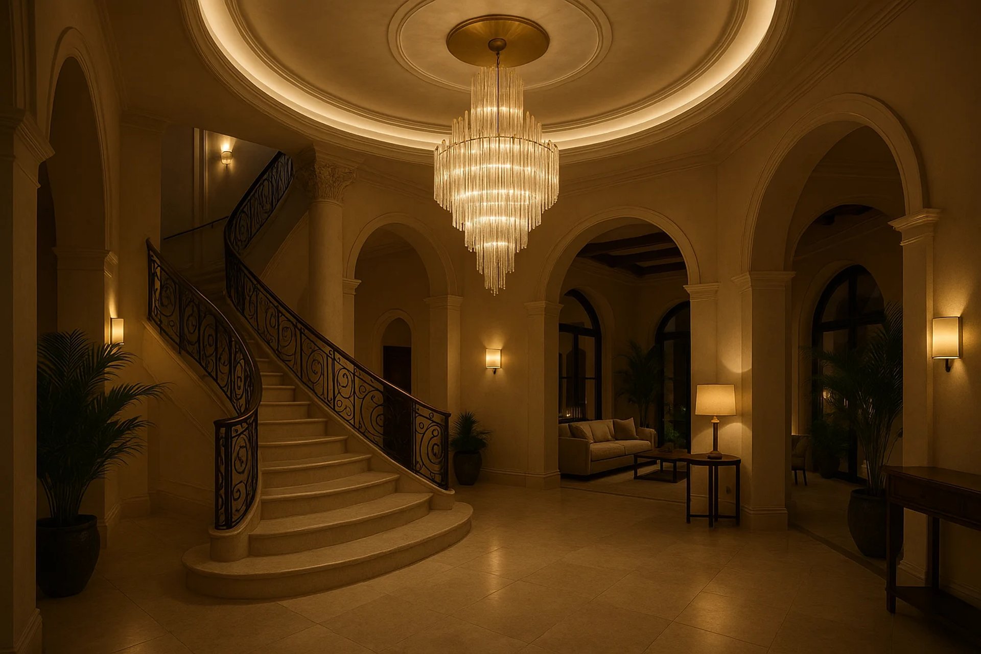 Elegant villa lighting