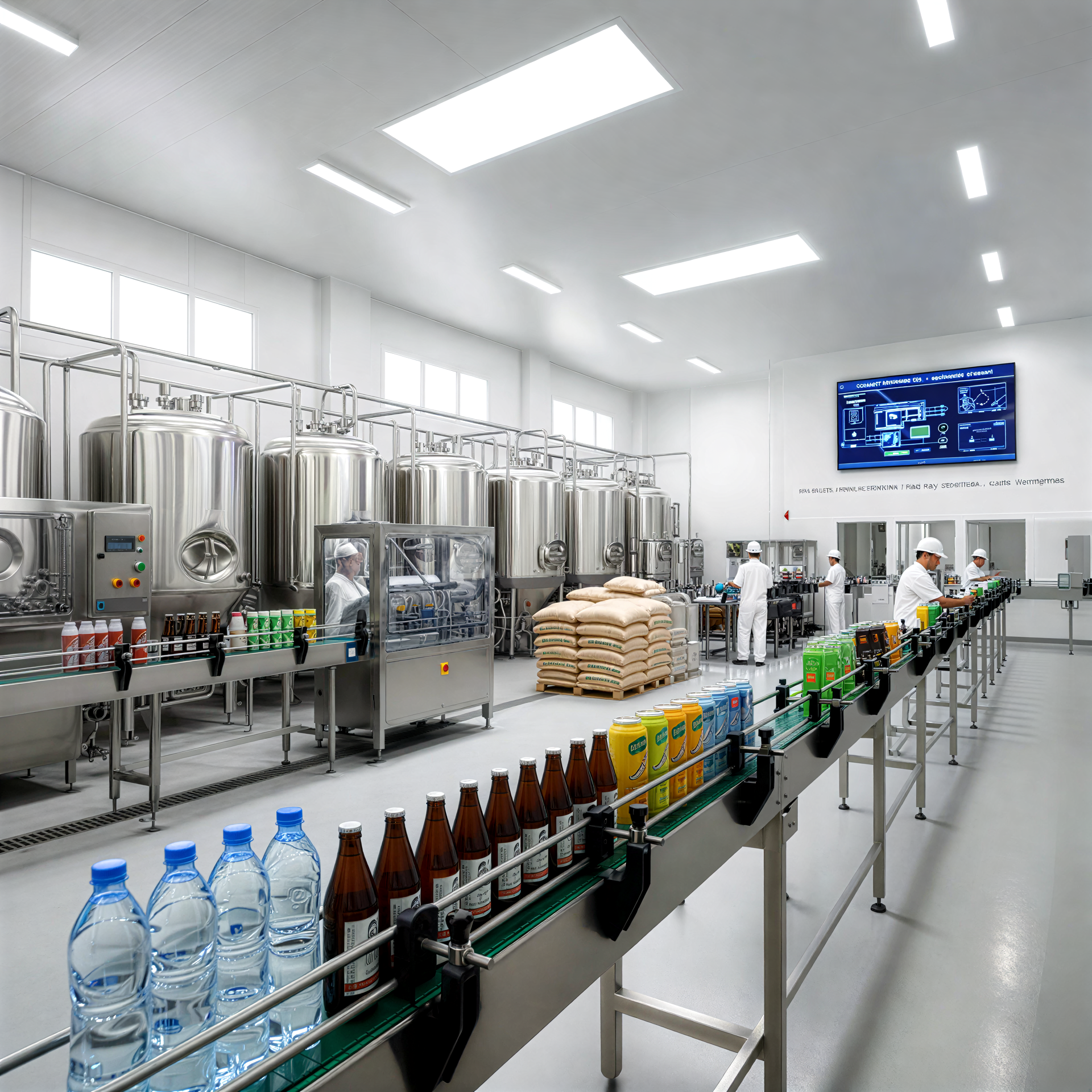 A group of bottles of water being filled with water
