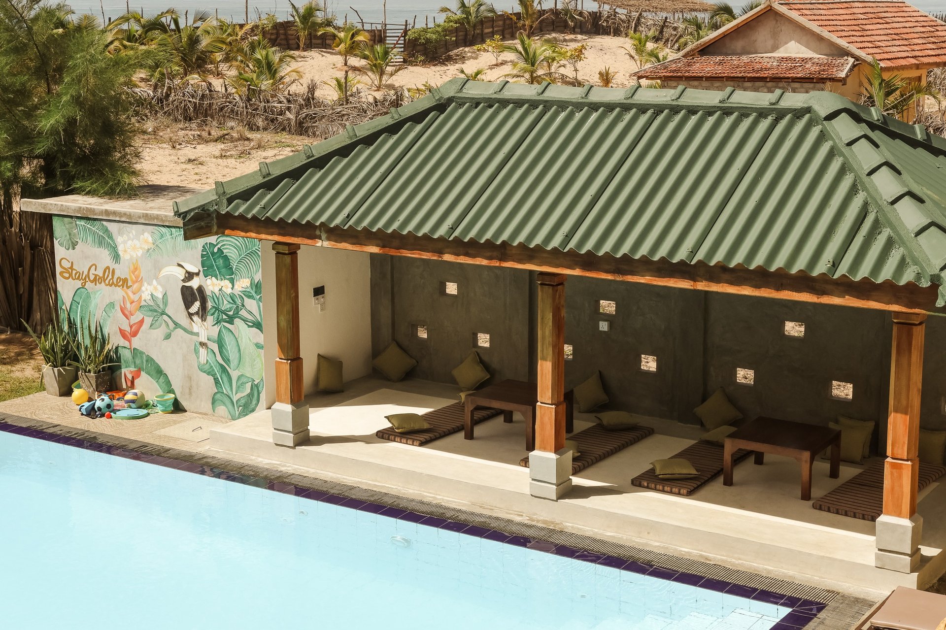 a person standing on a yoga mat on the floor