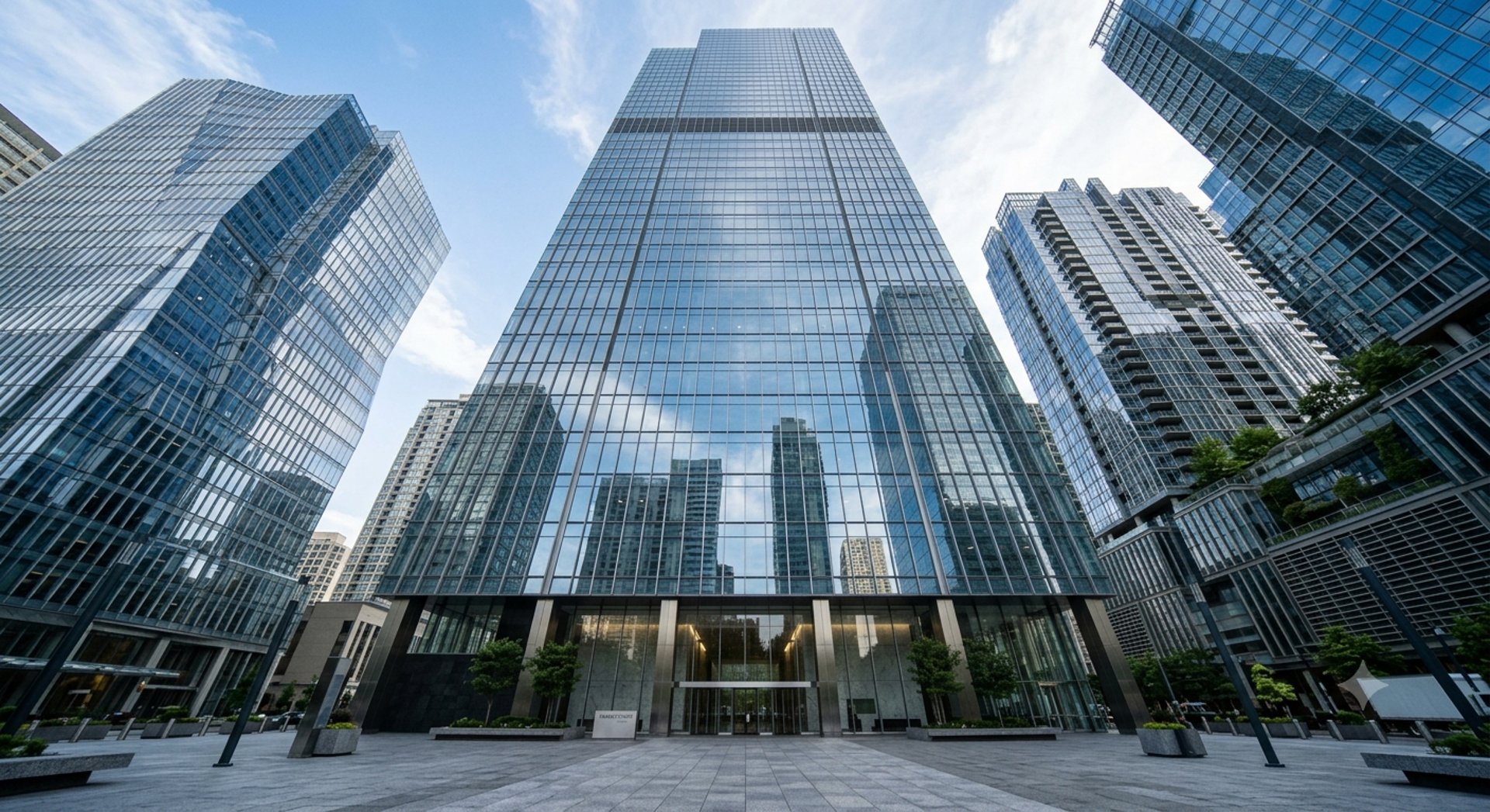 low angle photo of curtain wall building