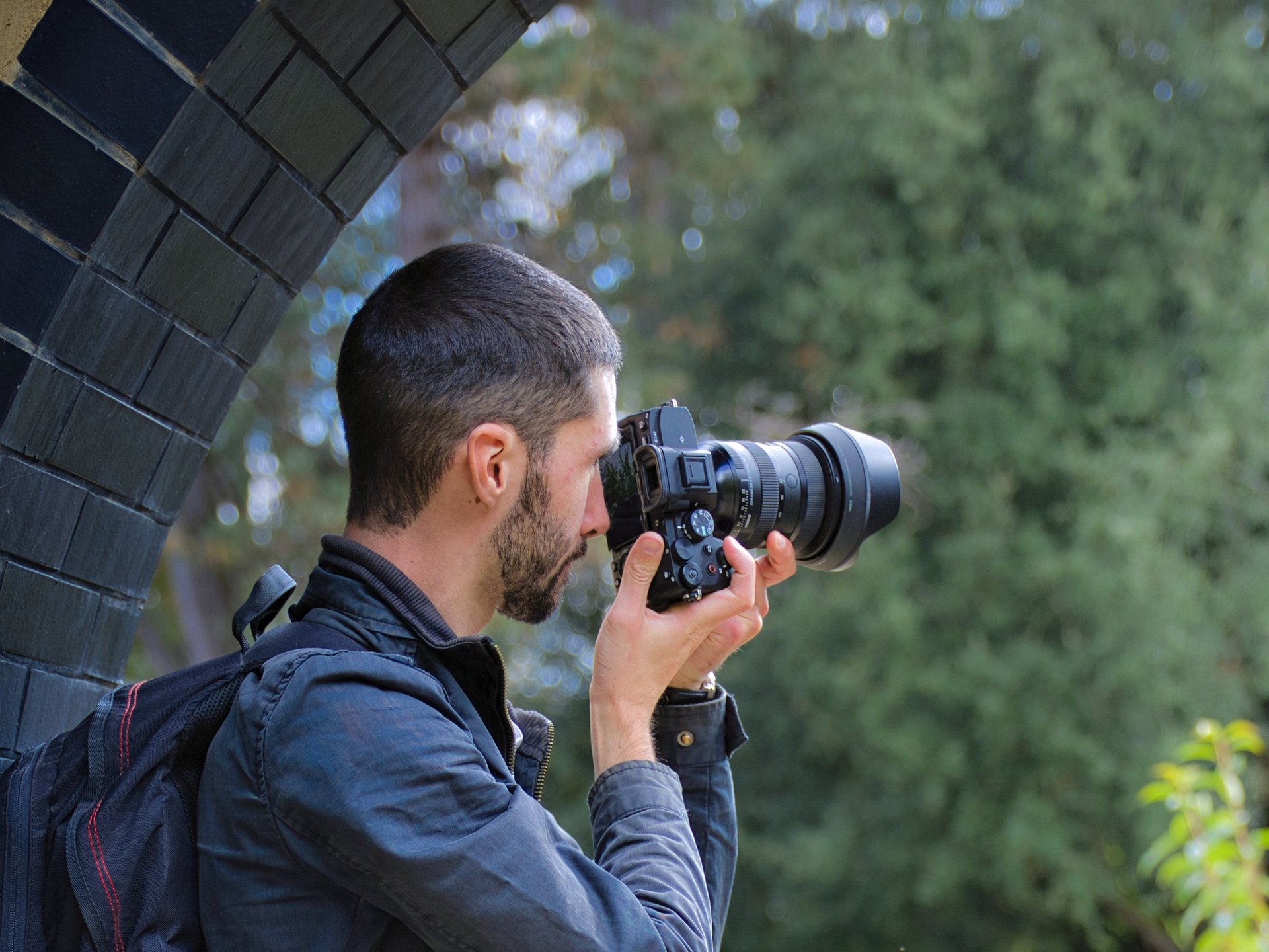 black Sony Alpha DSLR camera