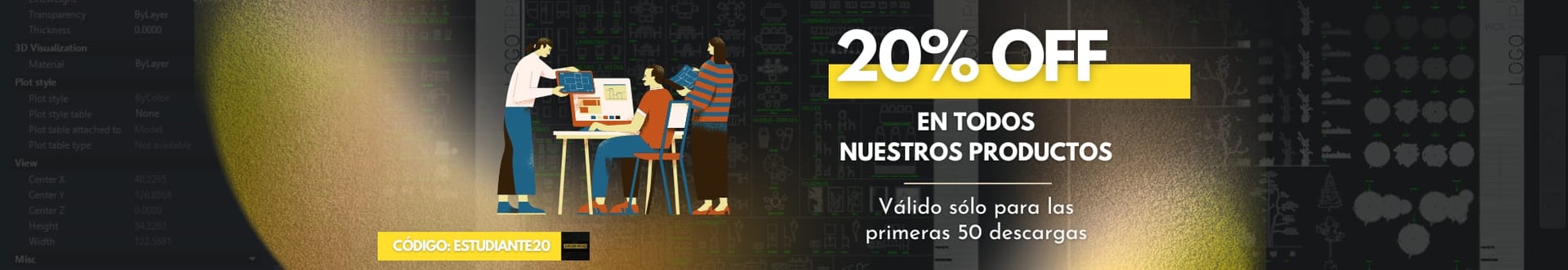 Descuento de 20% ESTUDIANTE20