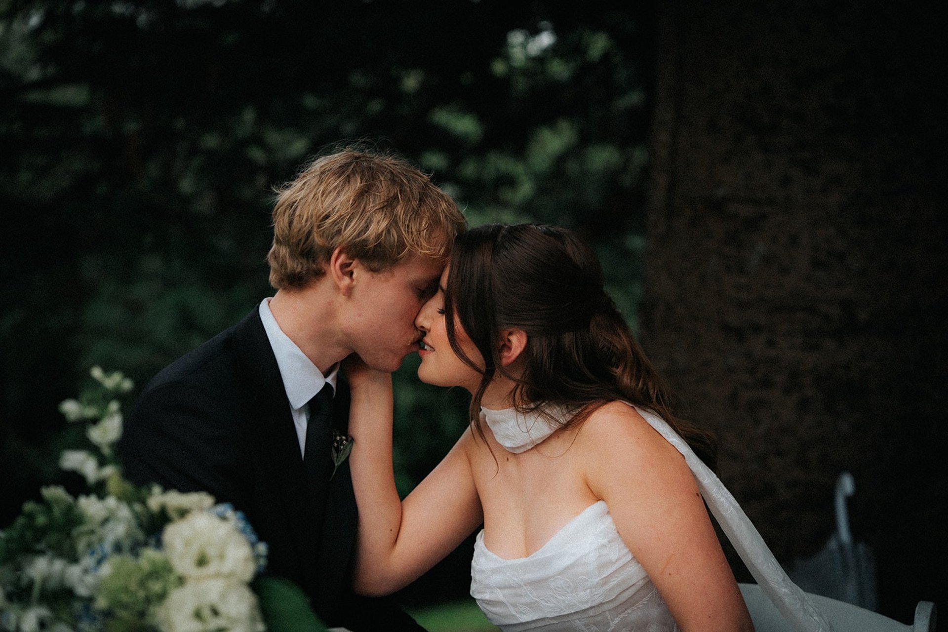 man and woman holding hands focus photo