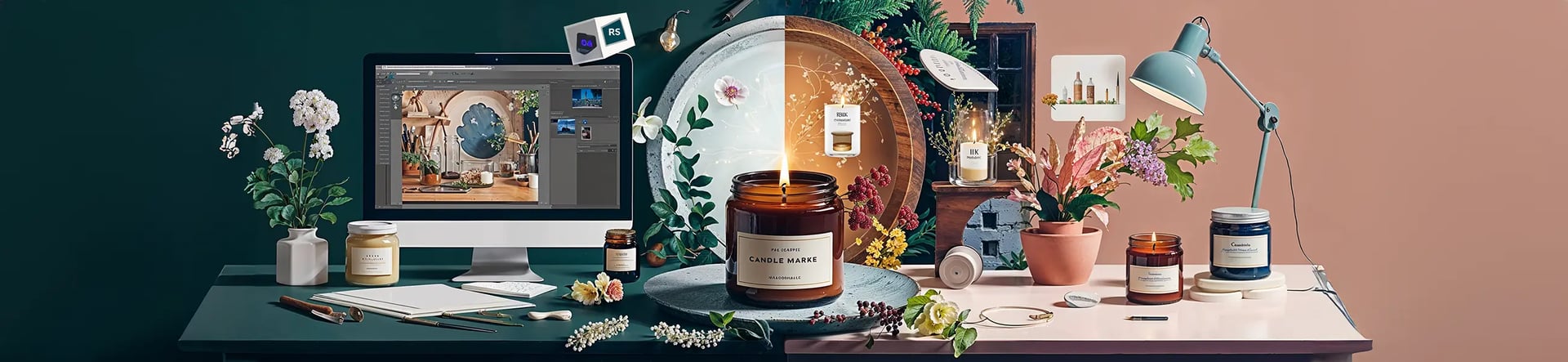 Candle visual using mockup template