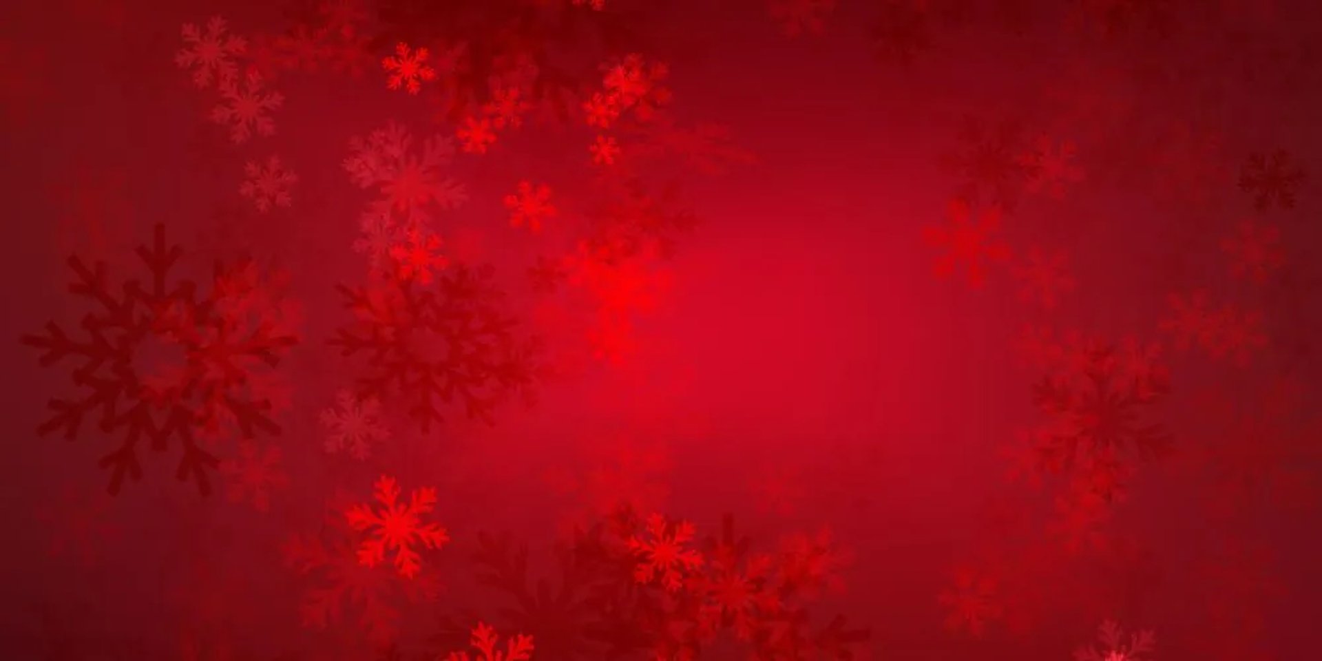 fond rouge avec flocons de neige