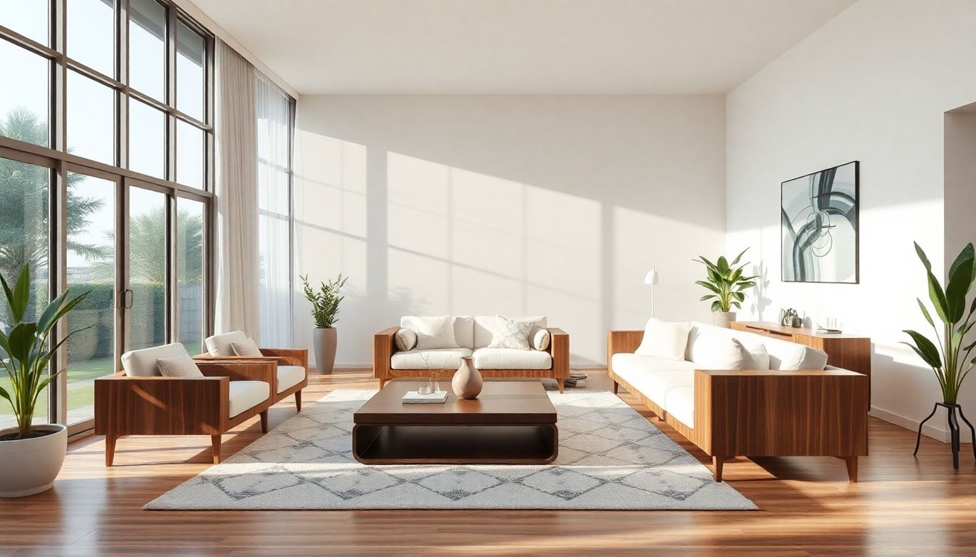 a living room with a couch a chair and a table