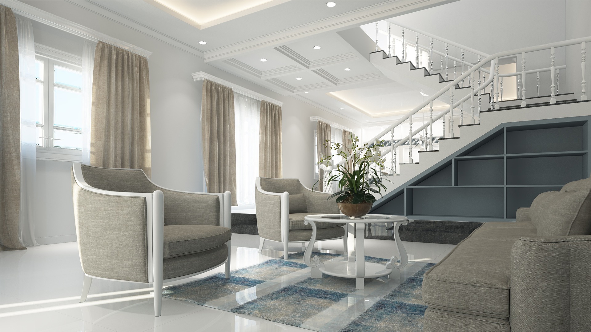 gray bed in bedroom
