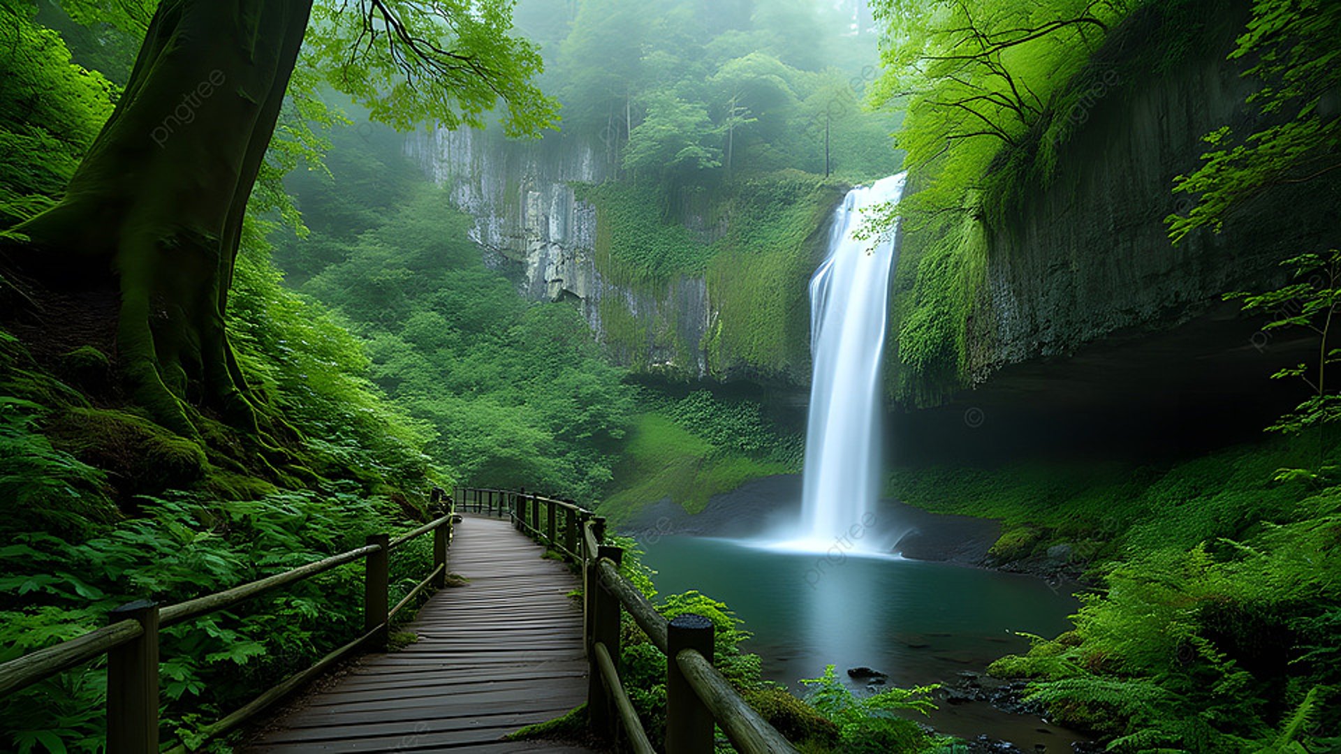 water falls in the forest