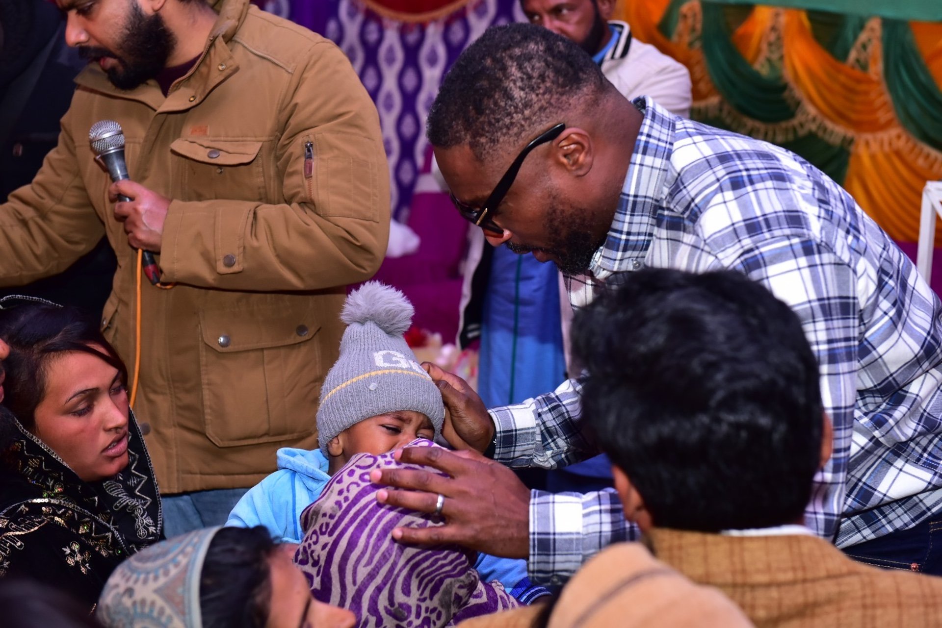 religious concert performed by a band on stage