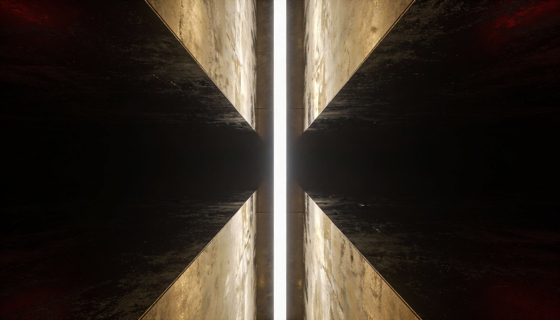 an abstract photo of a curved building with a blue sky in the background