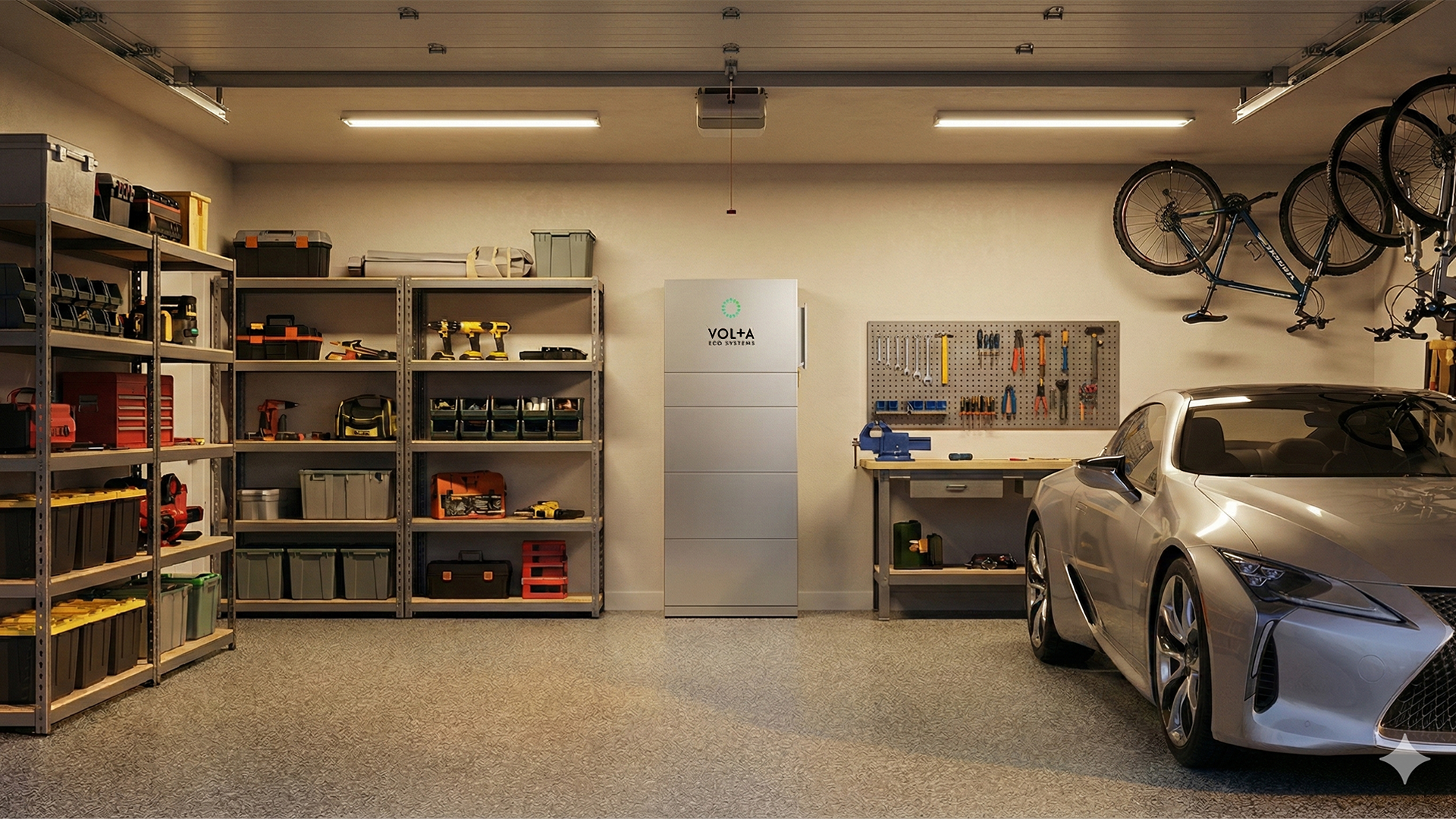 PowerPod Home Battery outside a house