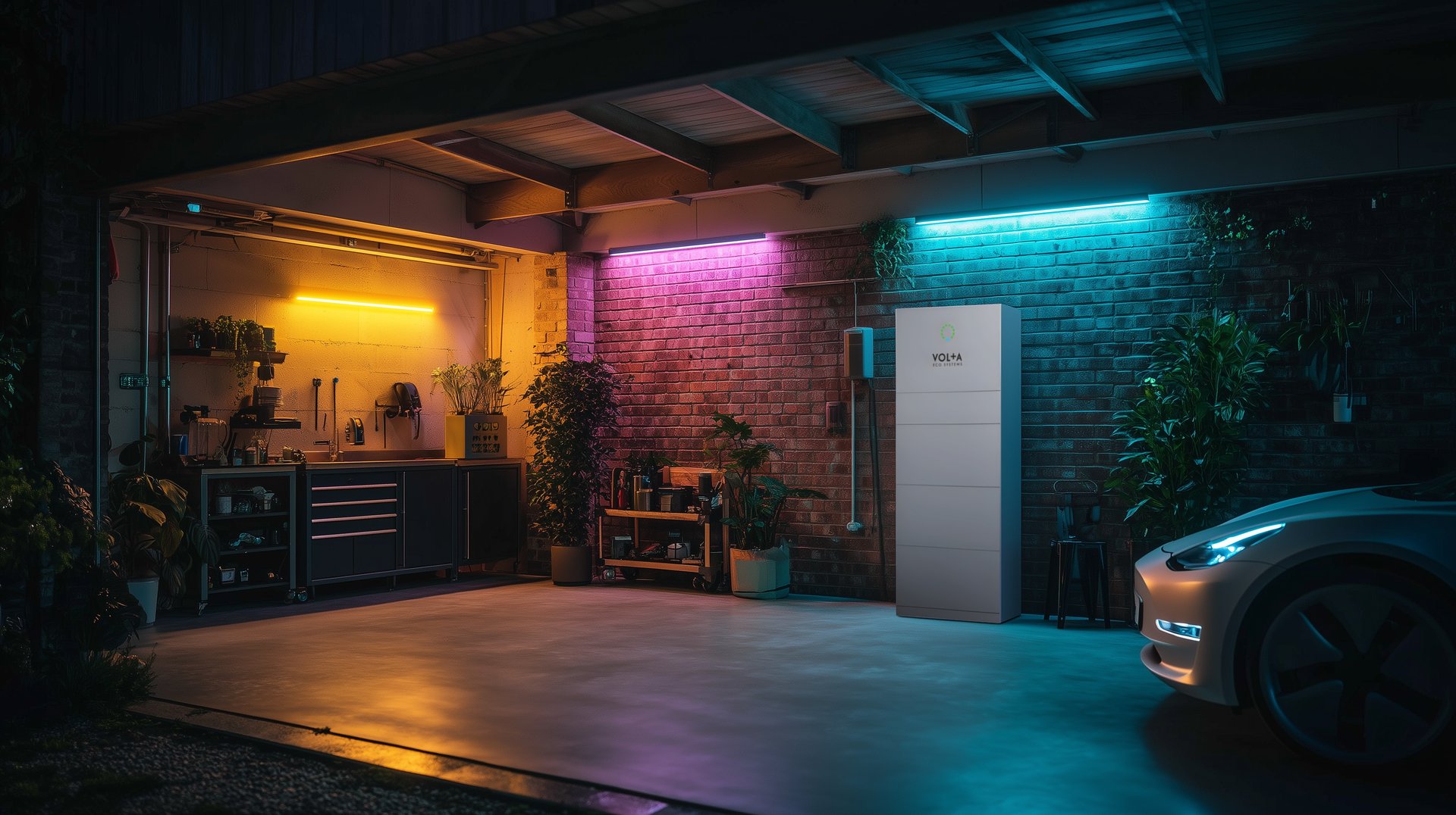 PowerPod Home Battery outside a house