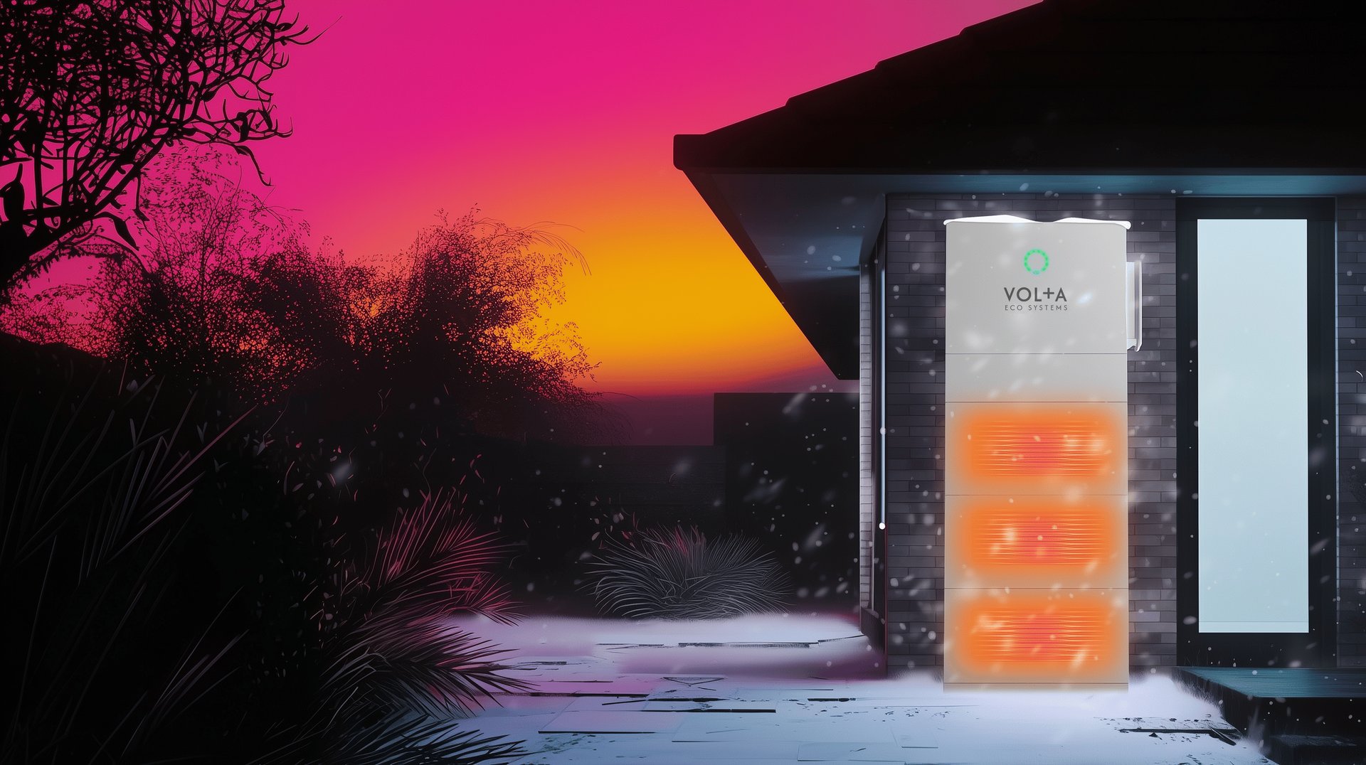 PowerPod Home Battery in the snow