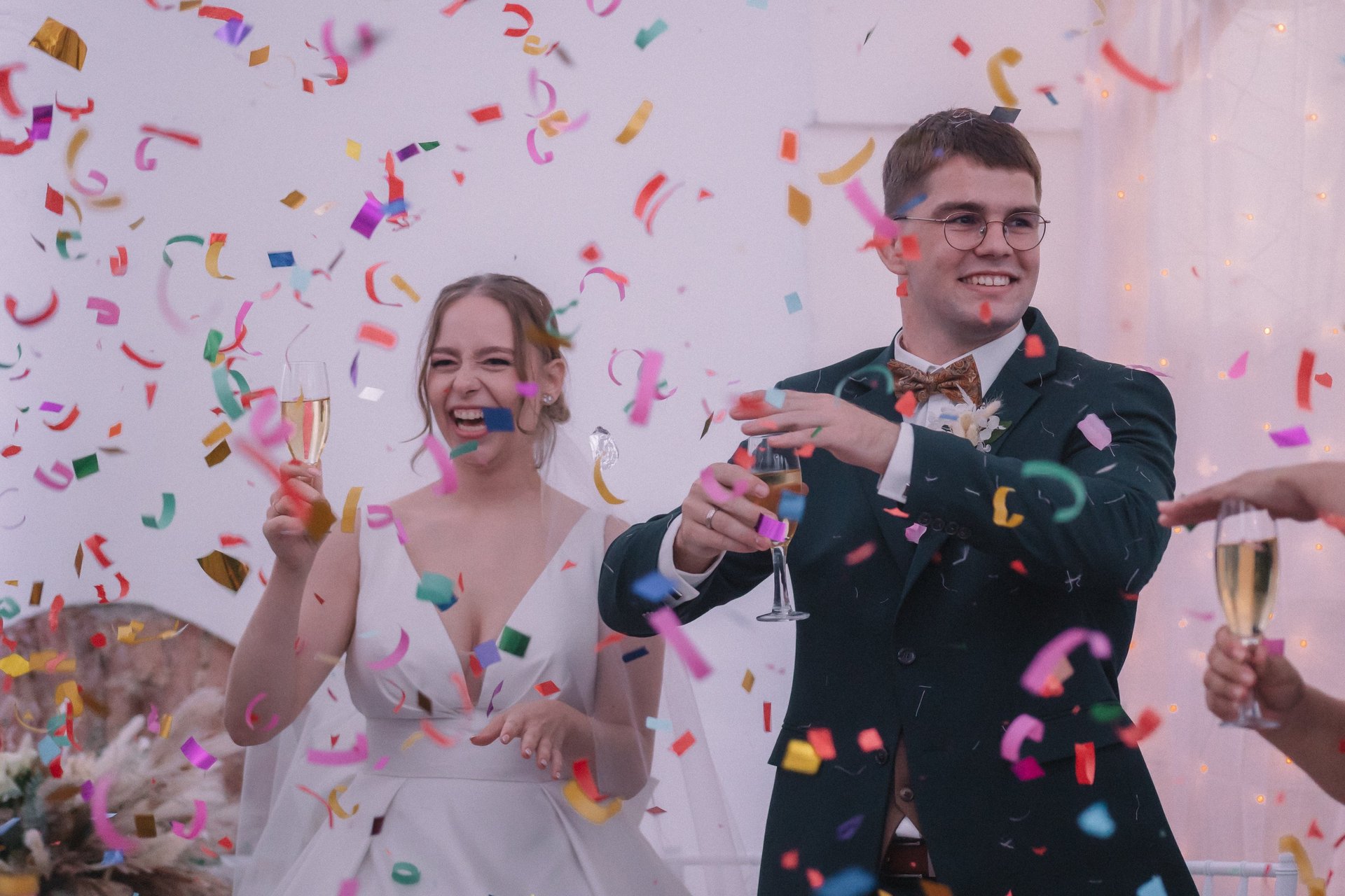 an abstract photo of a curved building with a blue sky in the background