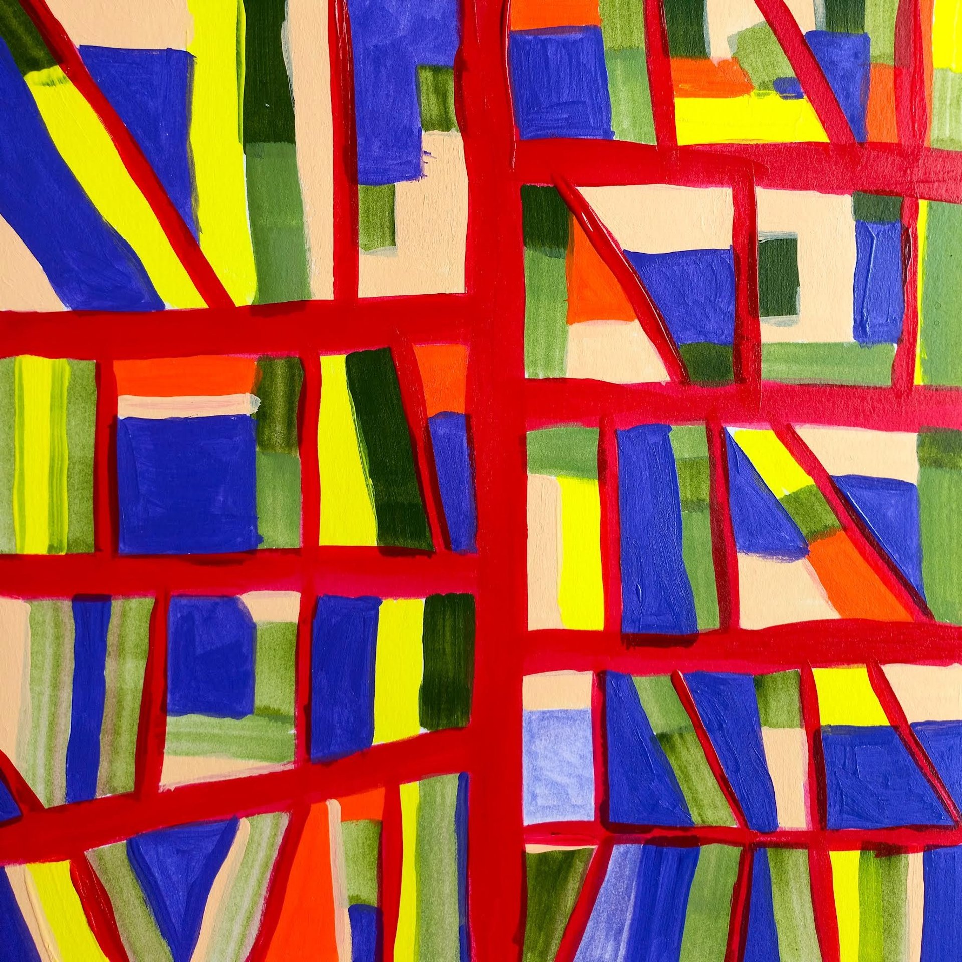 a painting of blue paint on a wall