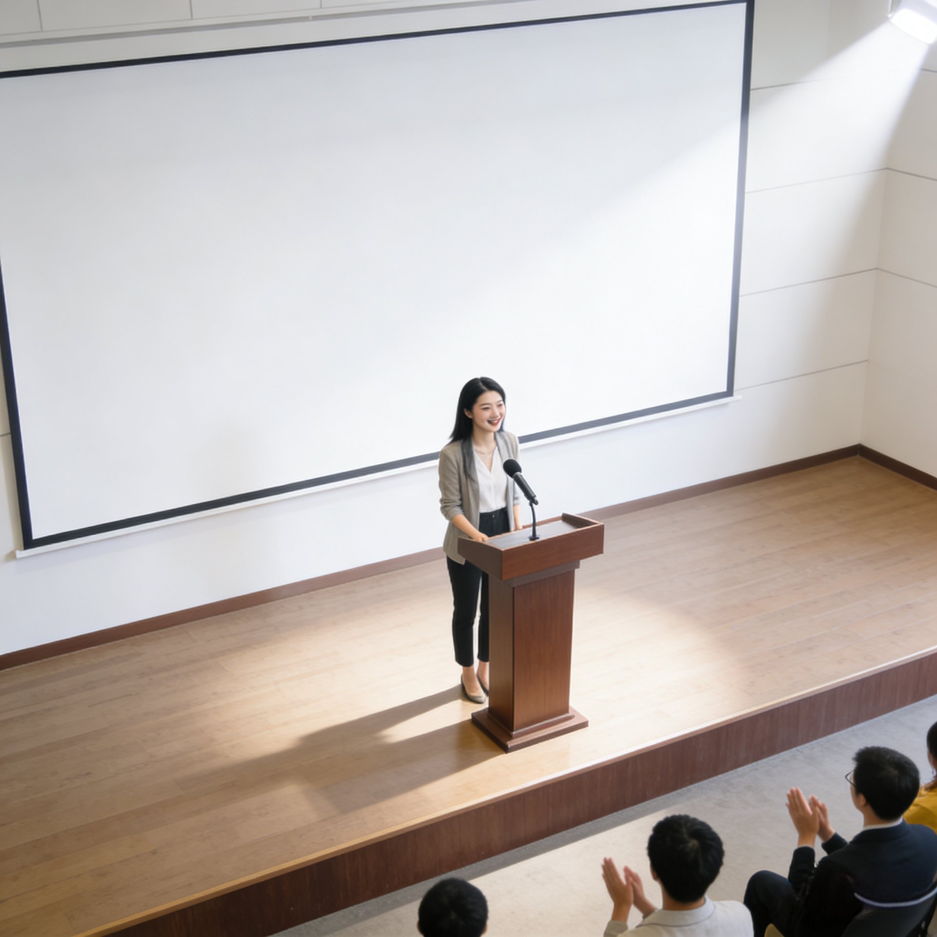 a silhouette of a man standing in front of a crowd