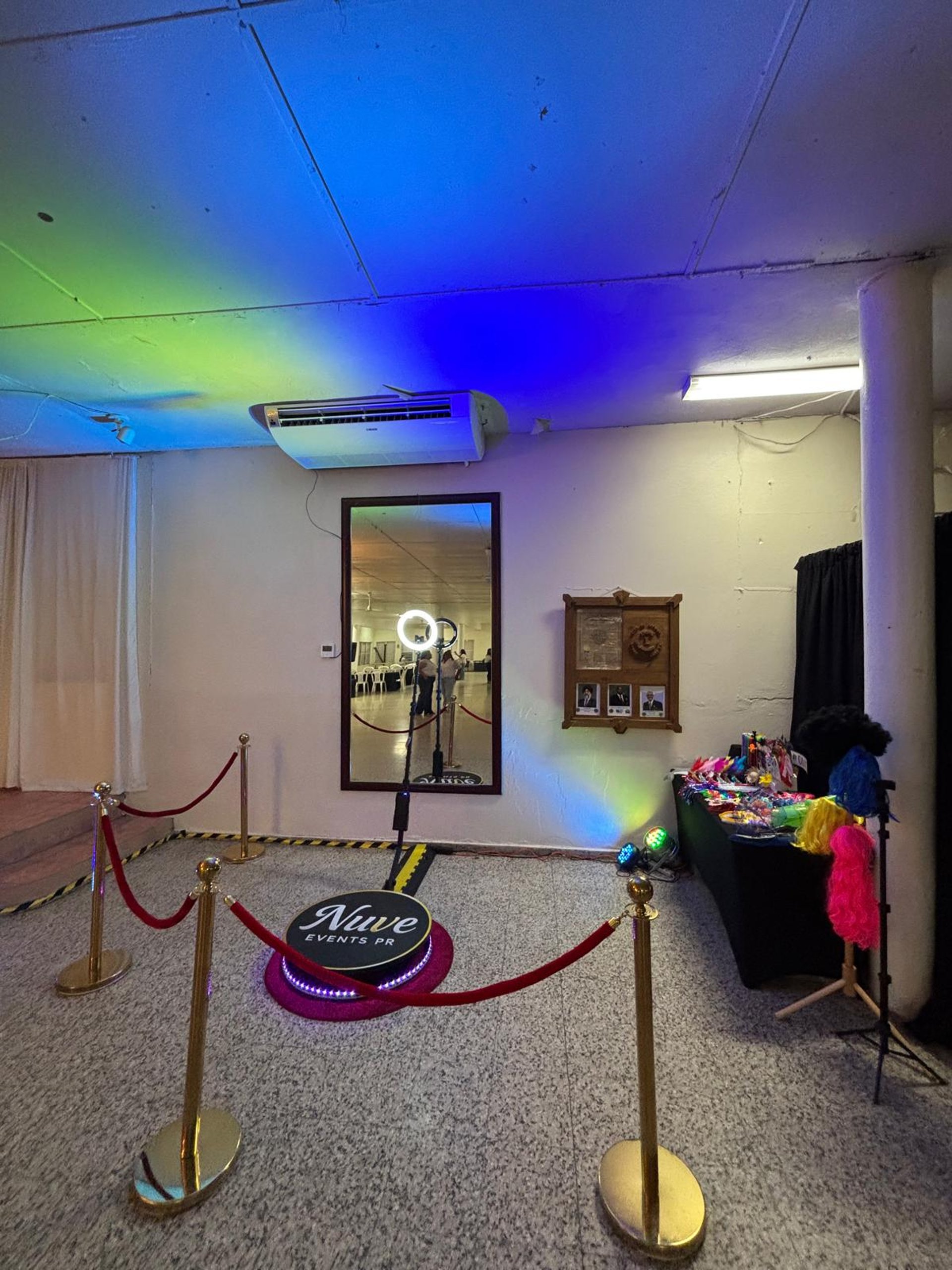 an abstract photo of a curved building with a blue sky in the background