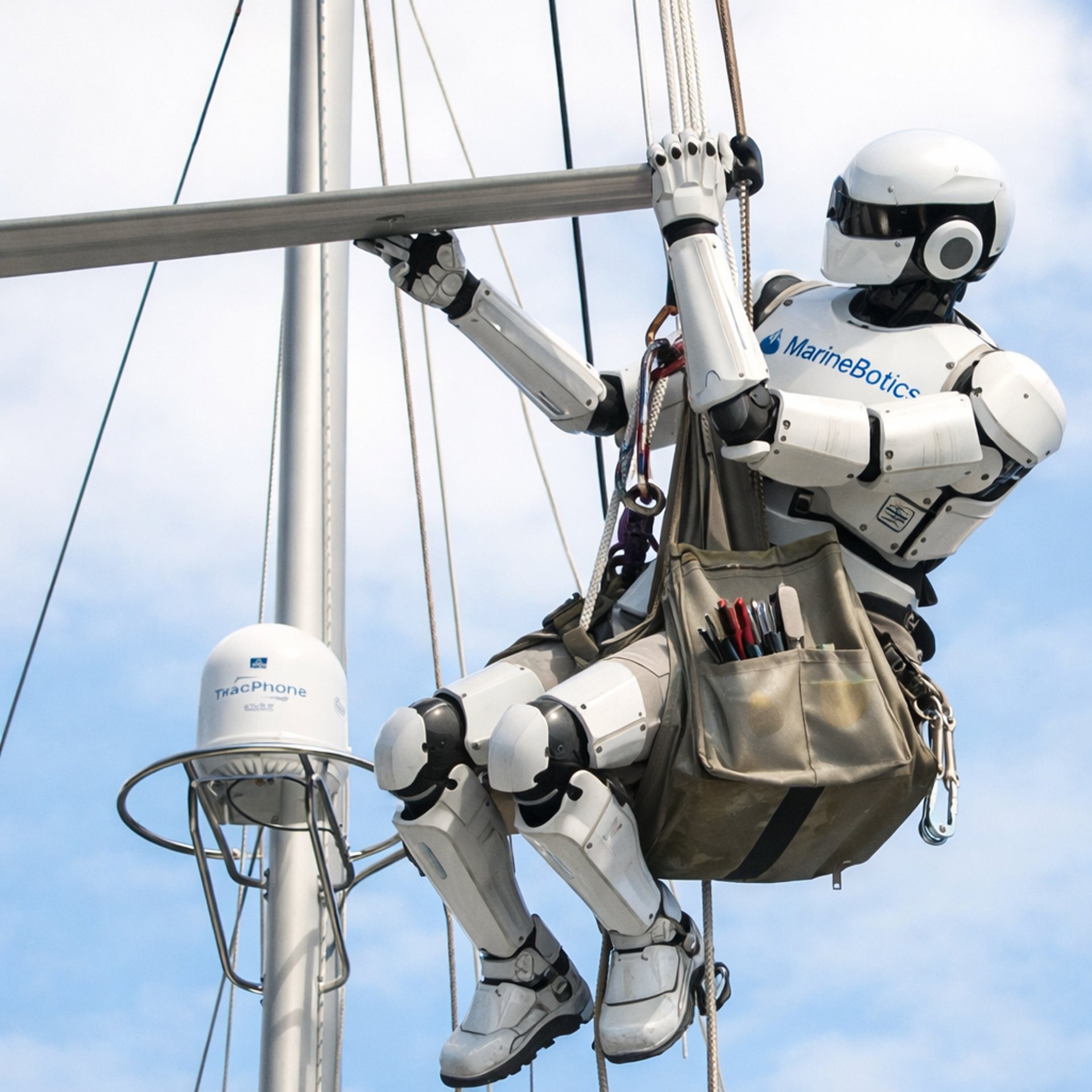 a man working on a large boat in a dry dock