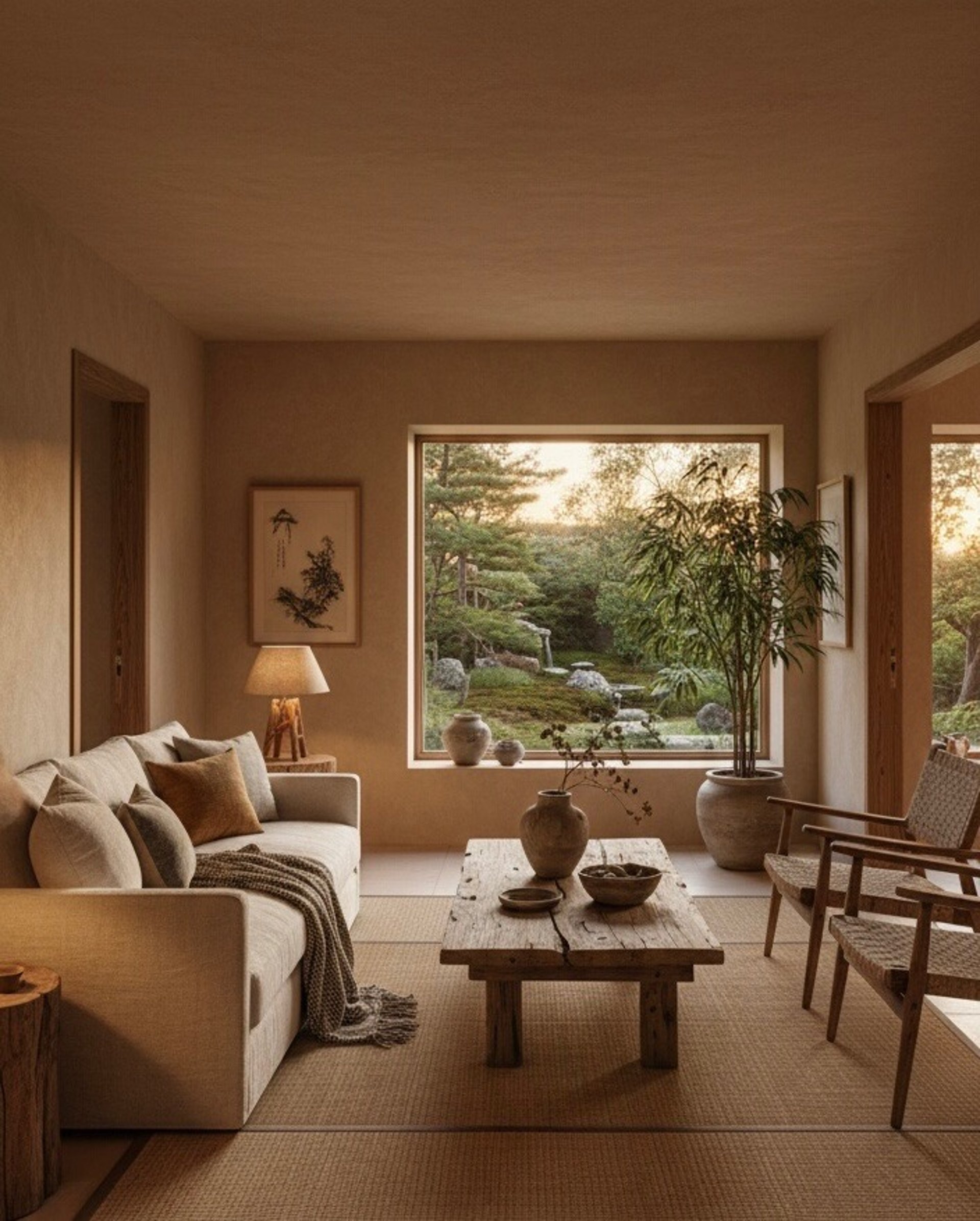 white and brown living room set