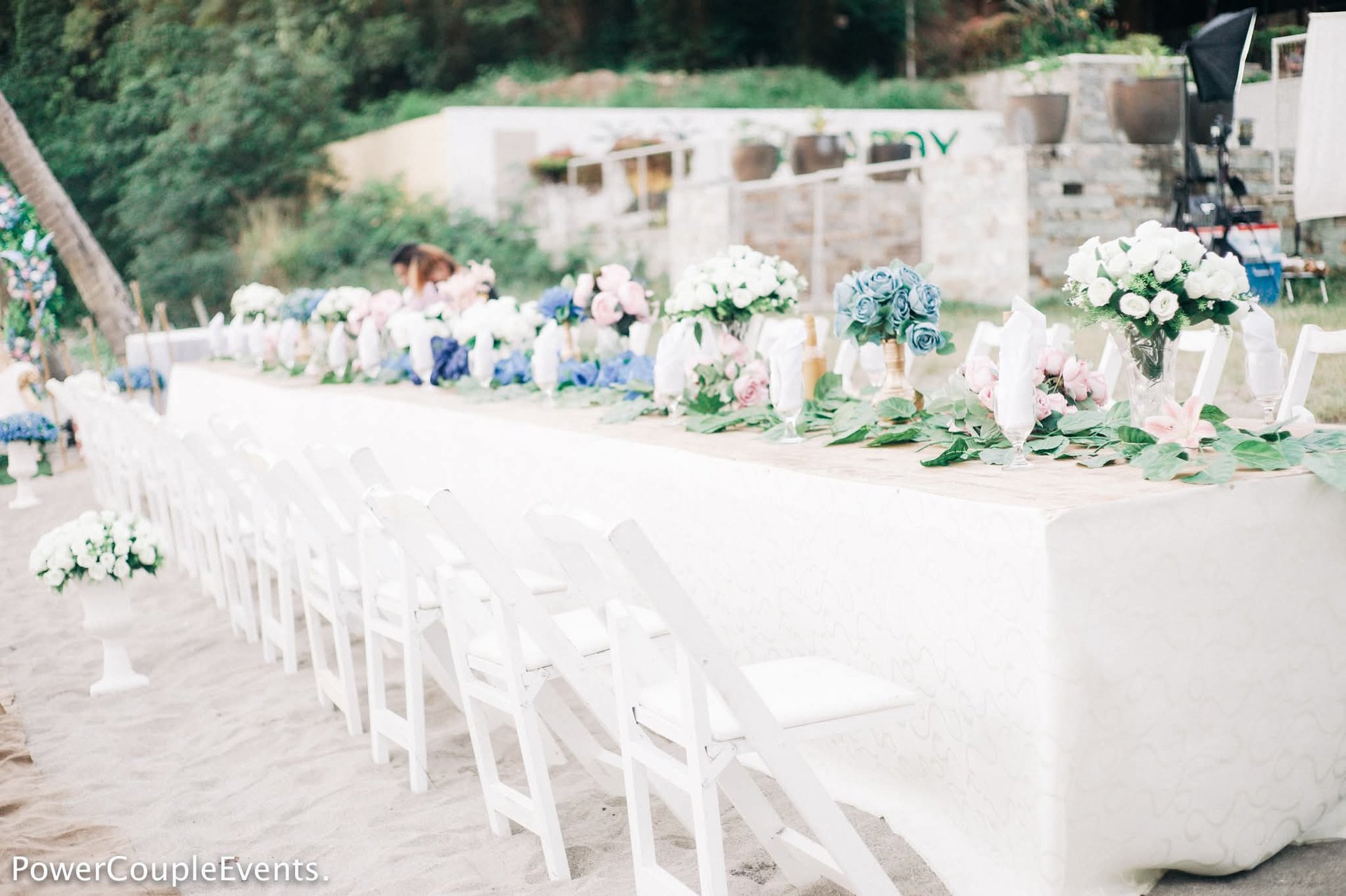 clear long-stem wine glasses on table