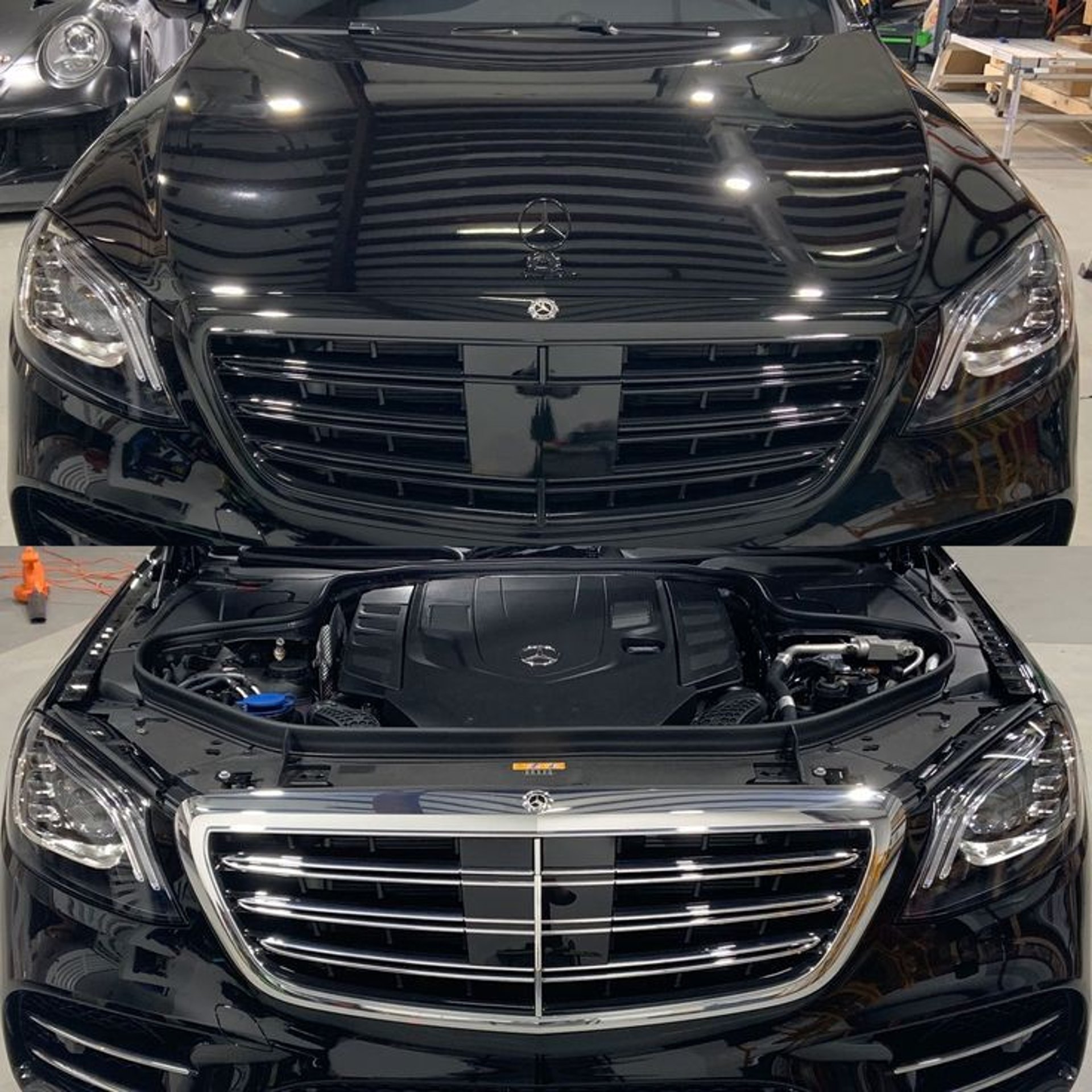 a man waxing the hood of a car