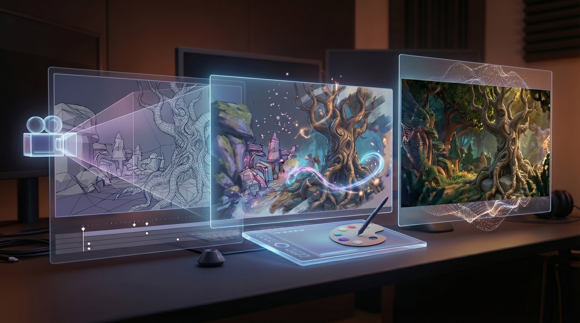 an abstract photo of a curved building with a blue sky in the background