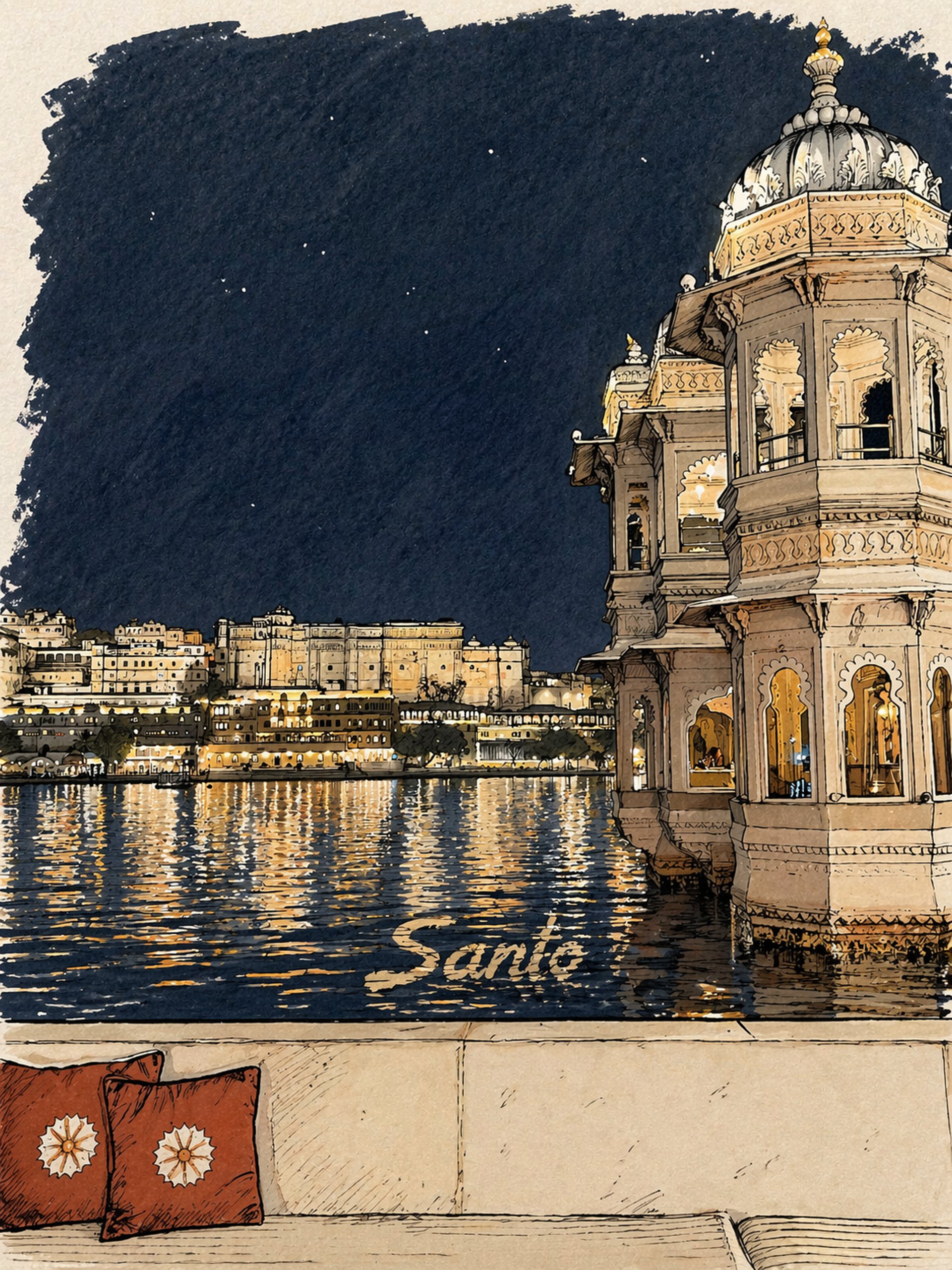 two people riding on the backs of elephants