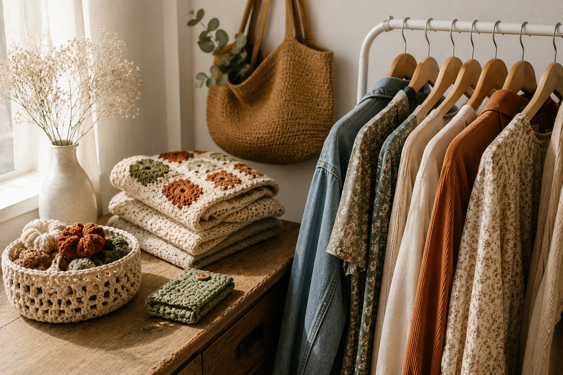 closeup of hanged shirts on rack
