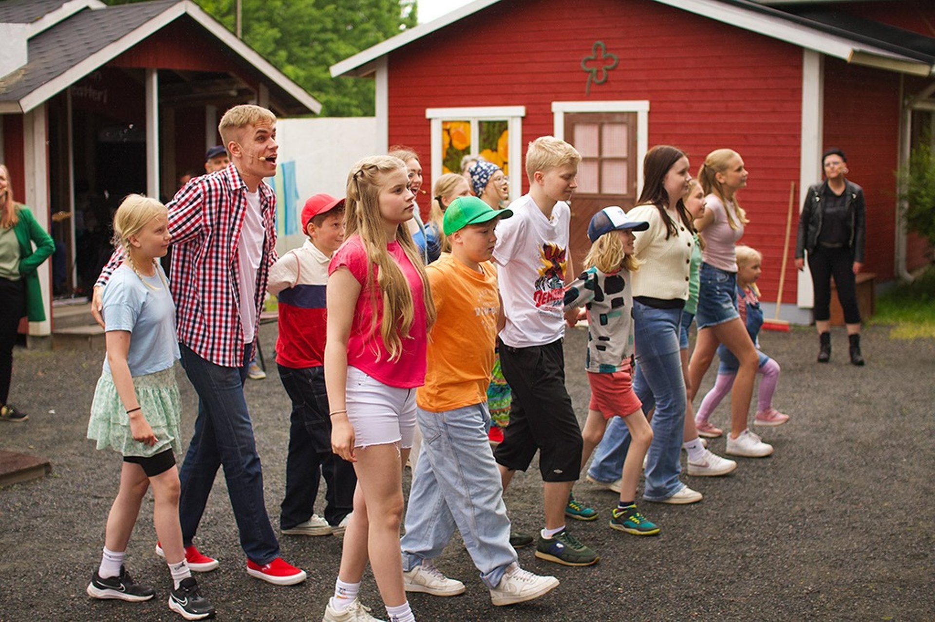an abstract photo of a curved building with a blue sky in the background