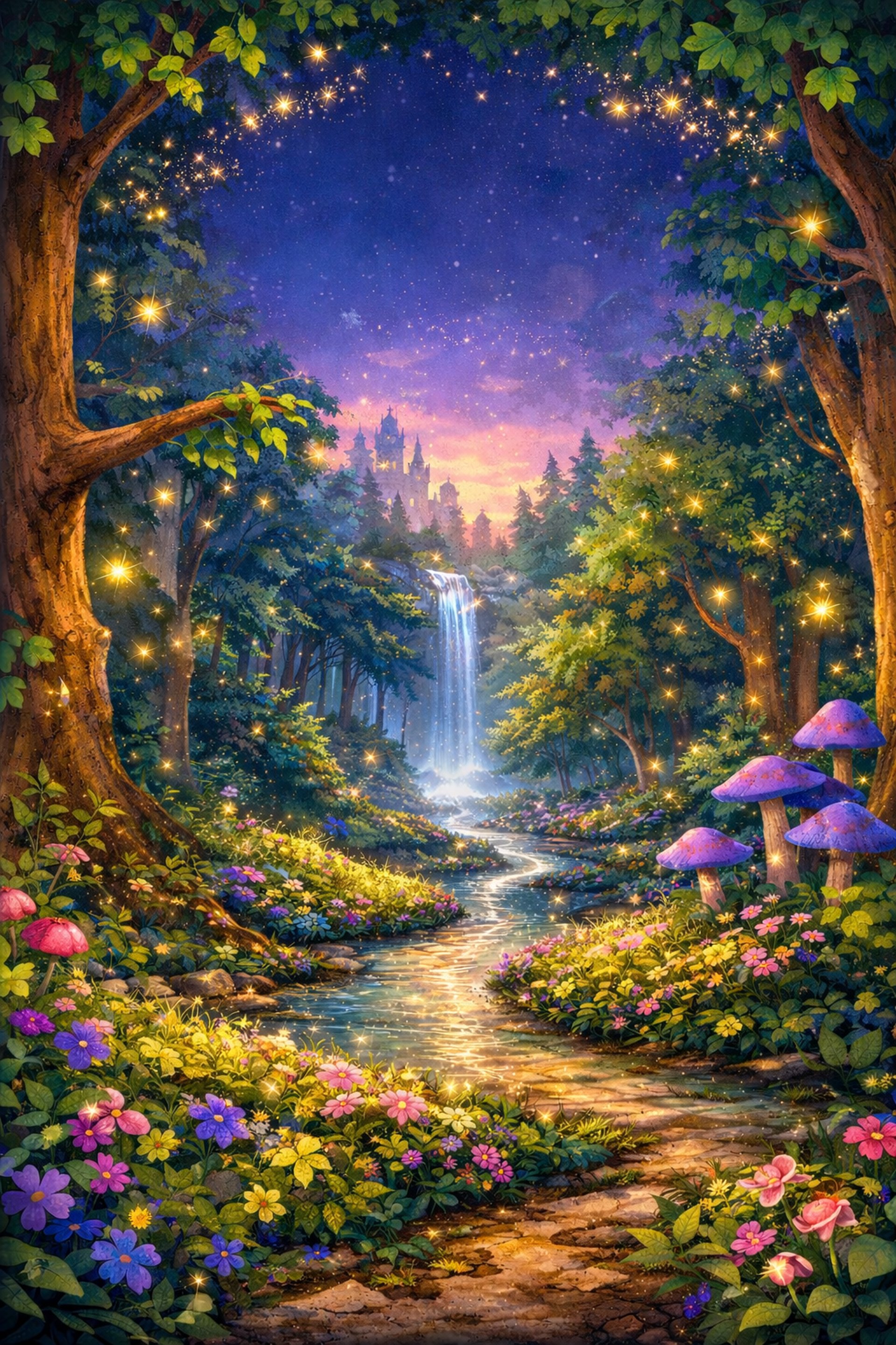 low-light photo of forest