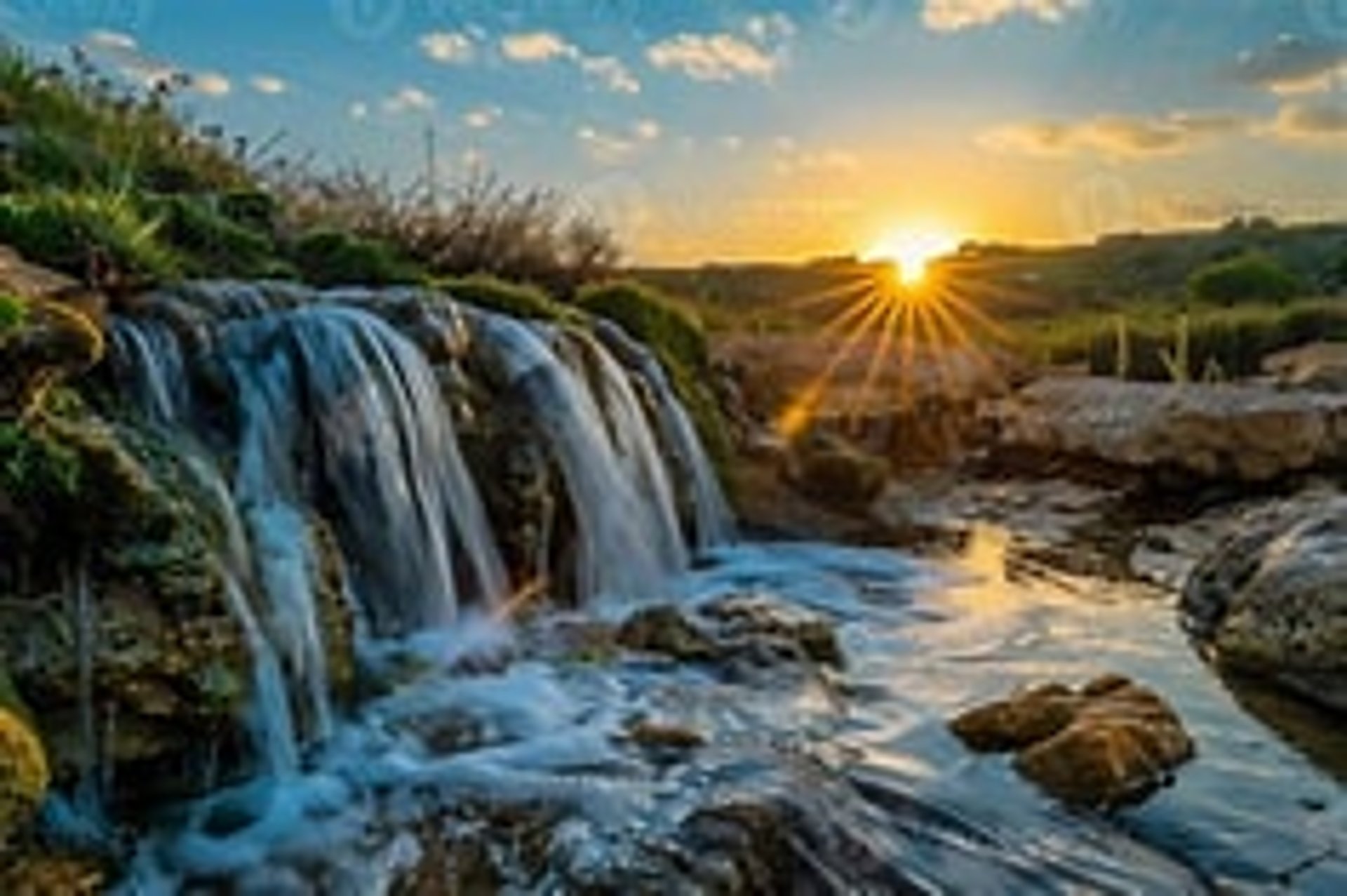 a large waterfall in the middle of a forest