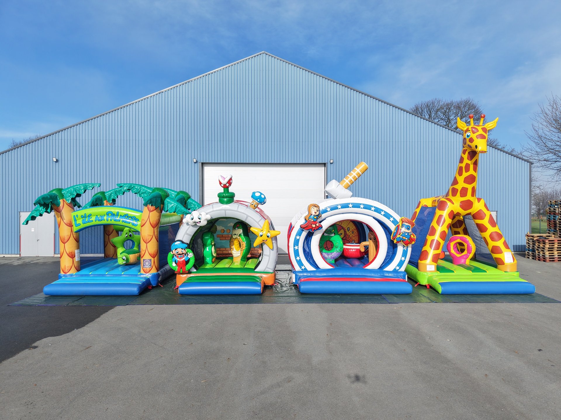 an abstract photo of a curved building with a blue sky in the background