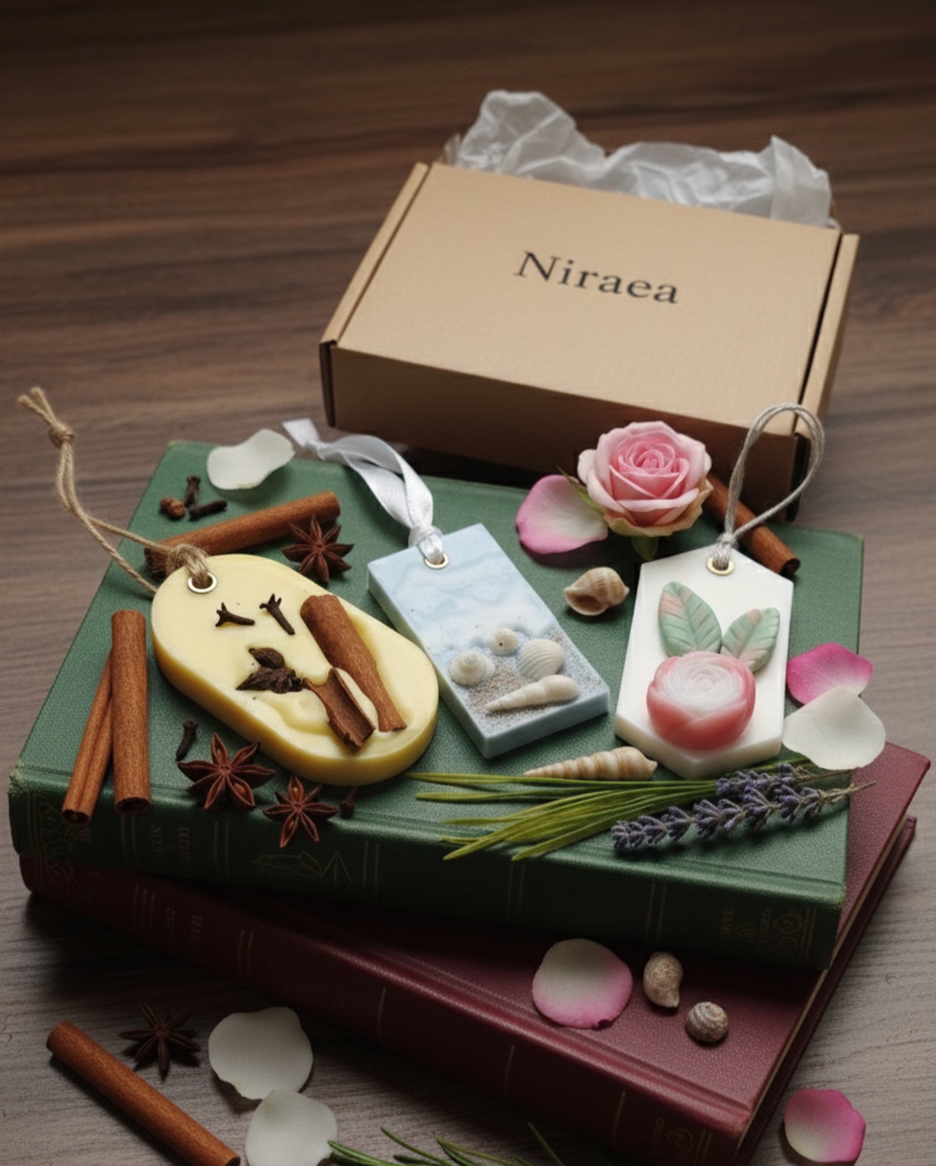 A white table topped with pink and white flowers