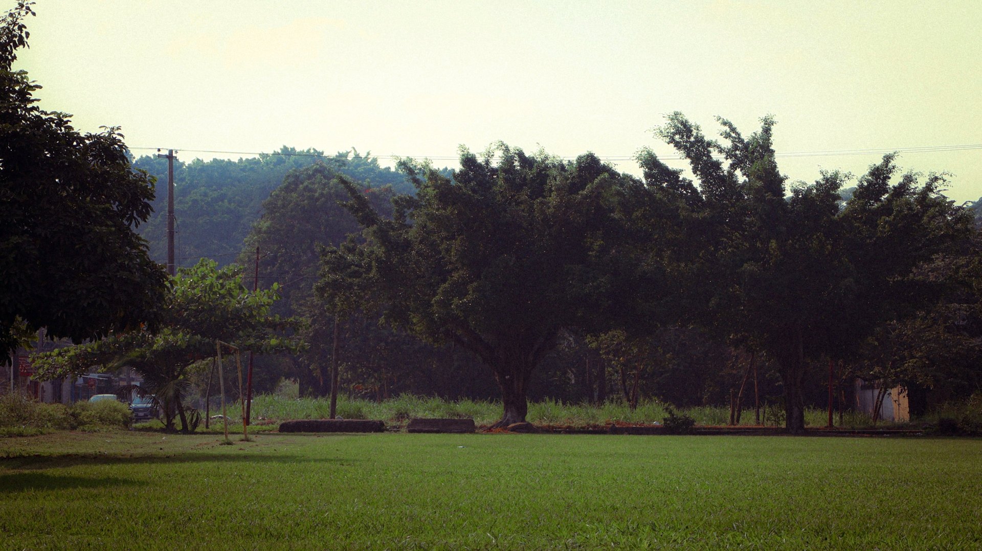 an abstract photo of a curved building with a blue sky in the background