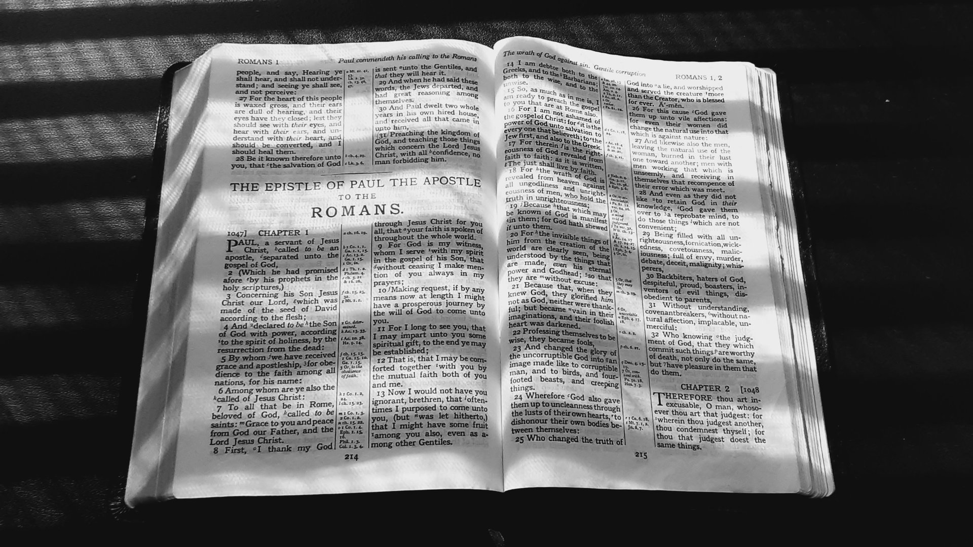 king james bible open to romans