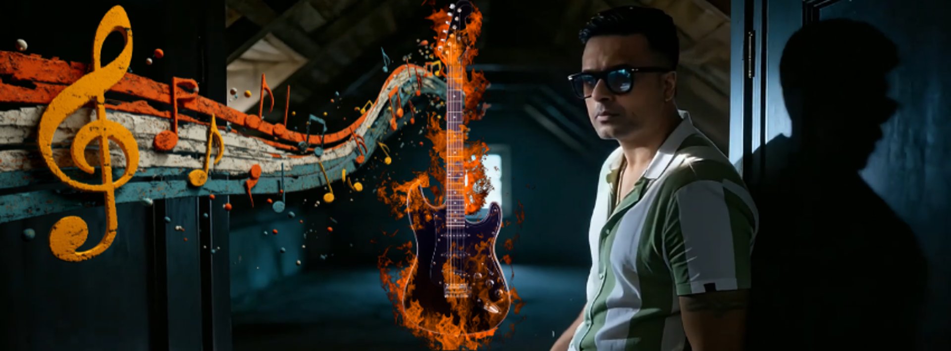 an abstract photo of a curved building with a blue sky in the background