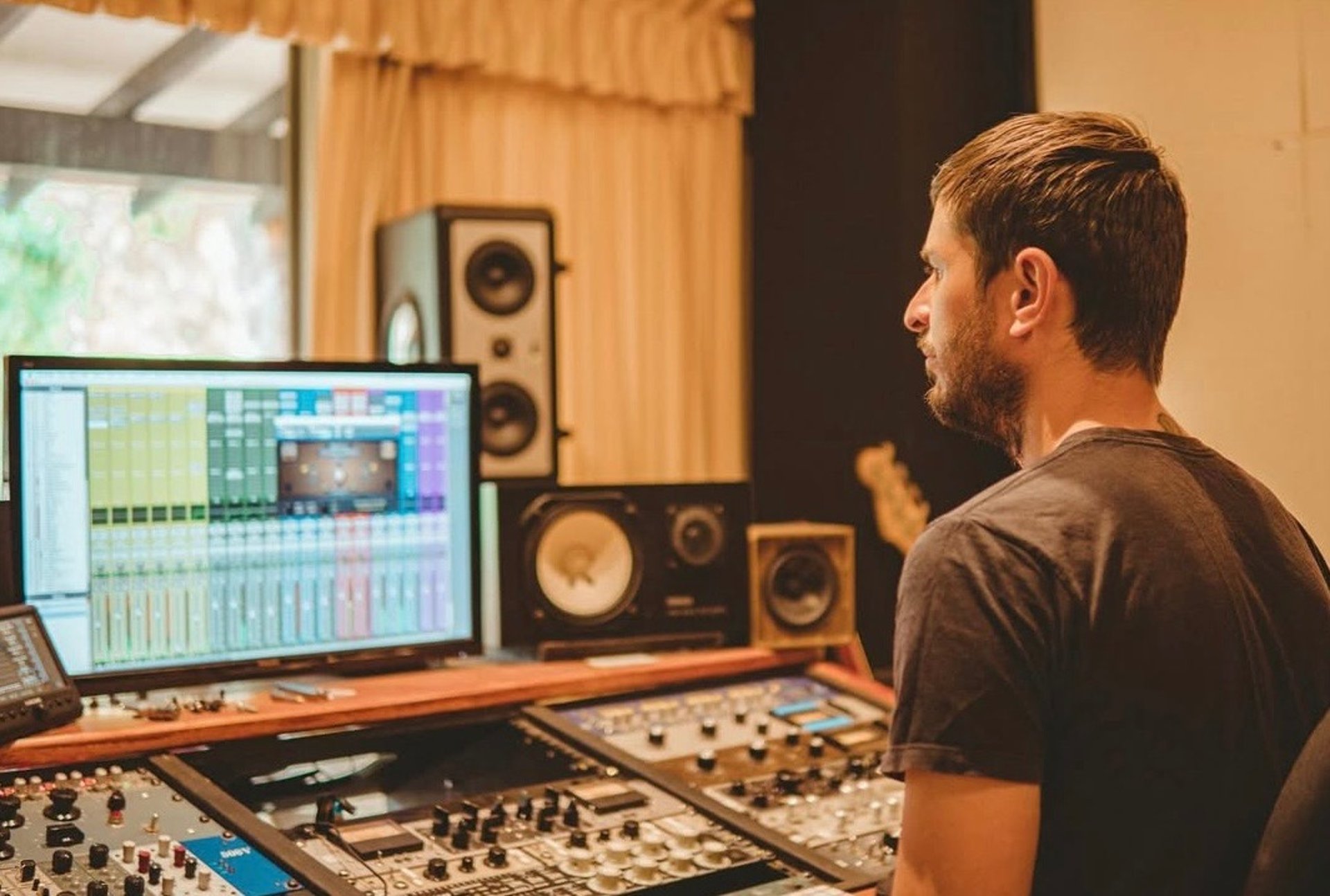 black blue and yellow textile