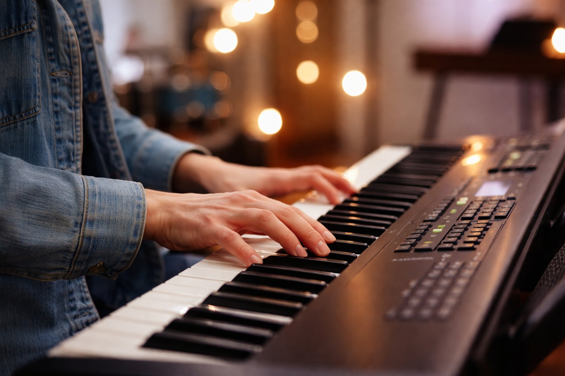 person playing piano