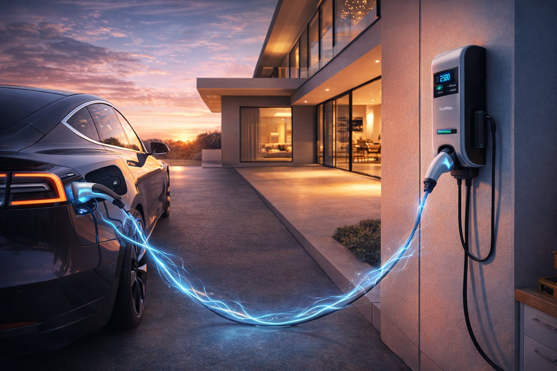 an abstract photo of a curved building with a blue sky in the background