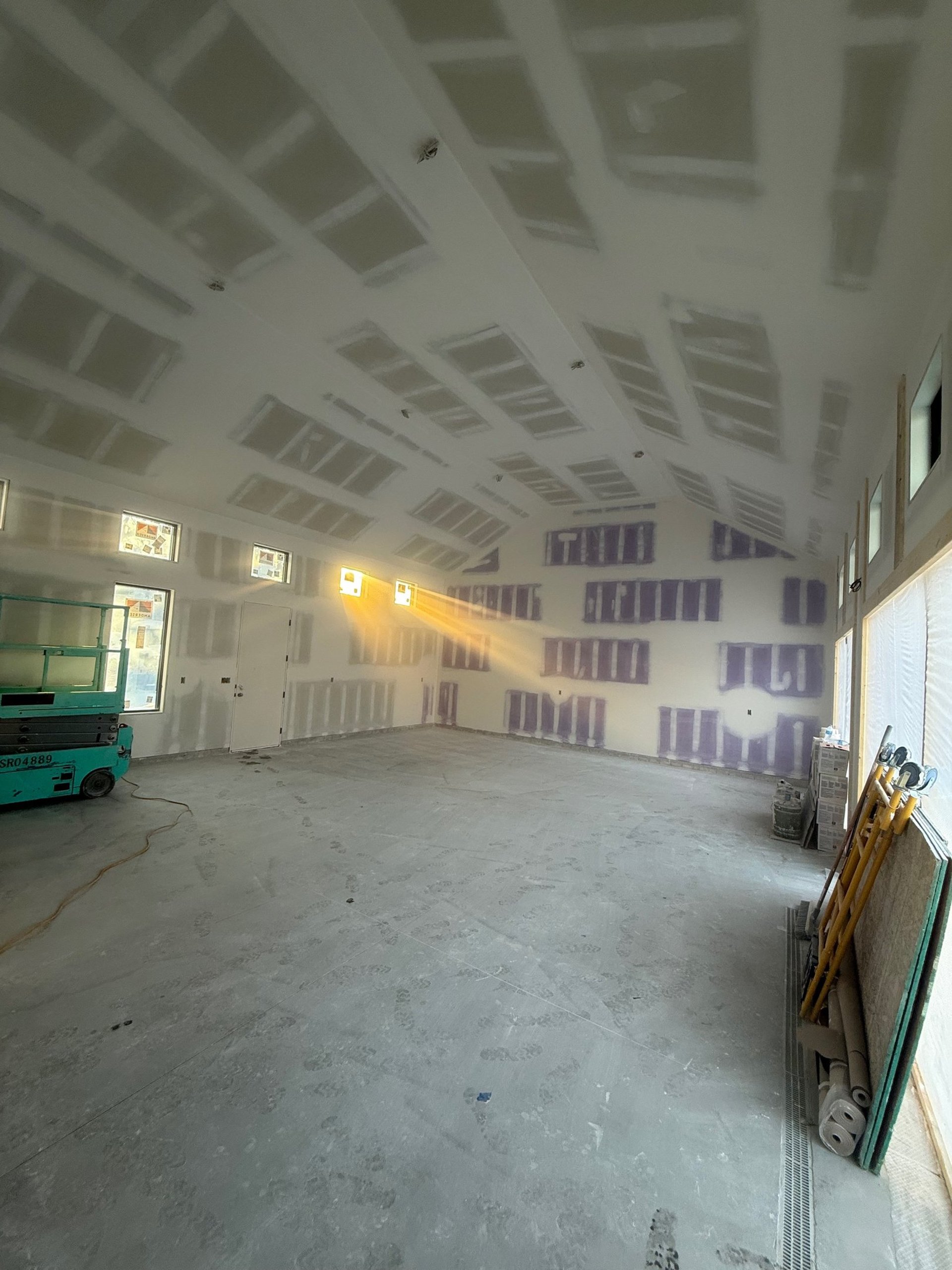 custom garage with fresh mud and finish in cokato mn