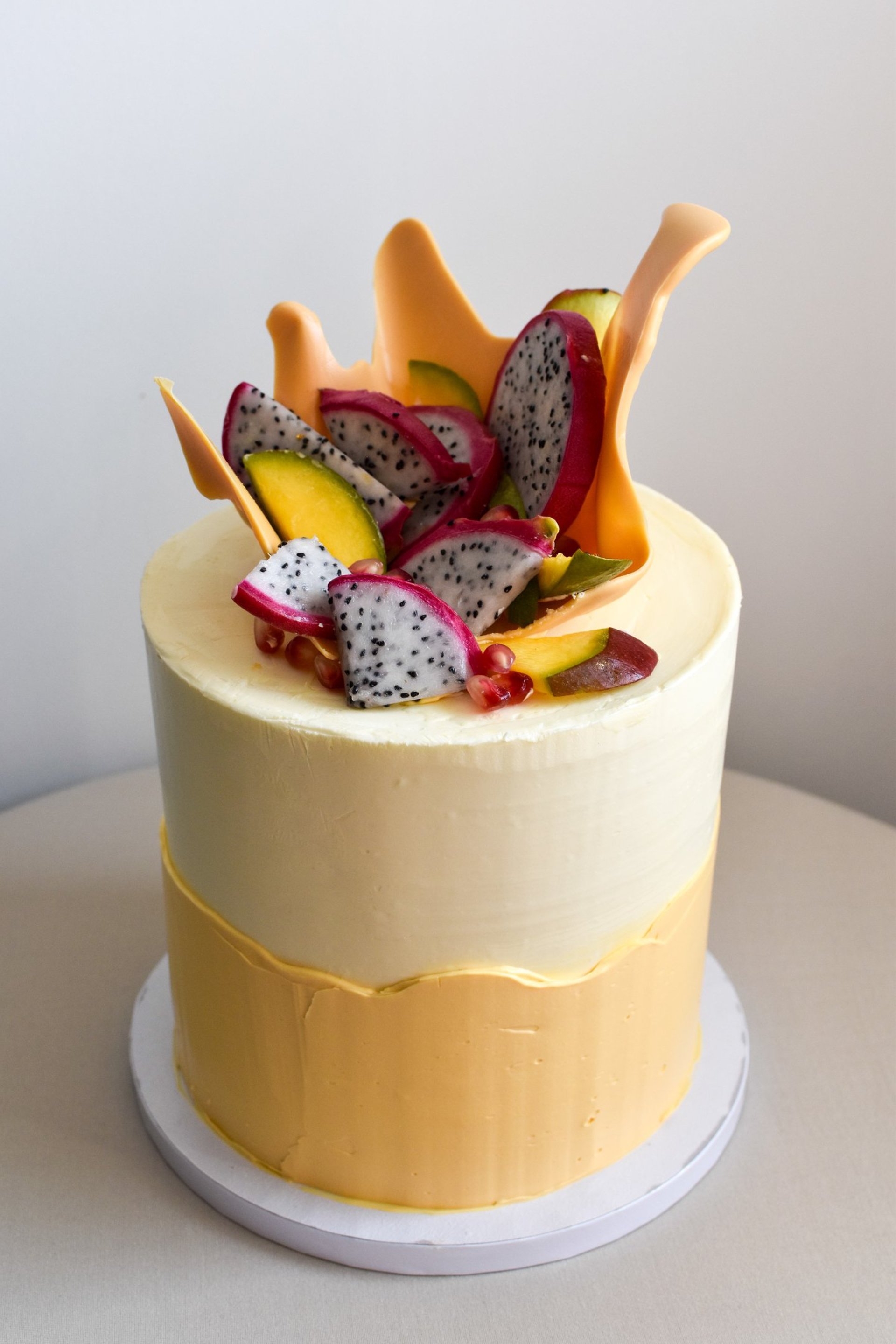 an abstract photo of a curved building with a blue sky in the background